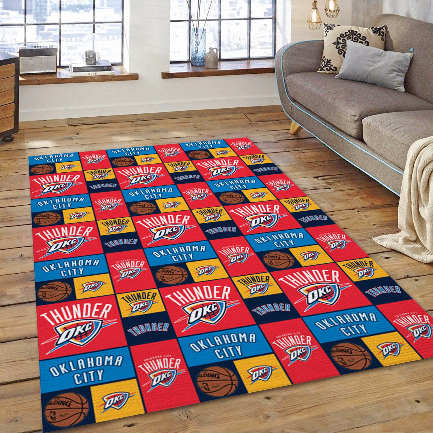 Oklahoma City Thunder Patterns 1 NBA Area Rug For Christmas, Living Room Rug - US Gift Decor - Indoor Outdoor Rugs