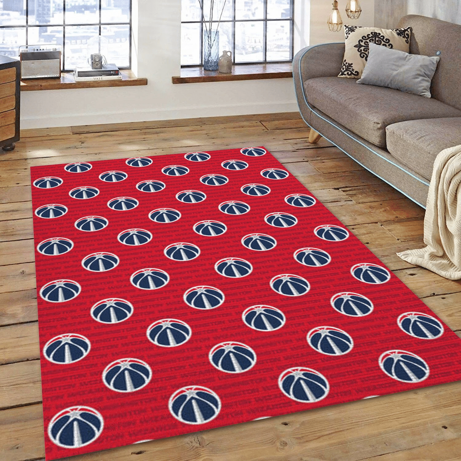 Washington Wizards Patterns 1 Reangle Area Rug, Bedroom Rug - Home US Decor - Indoor Outdoor Rugs