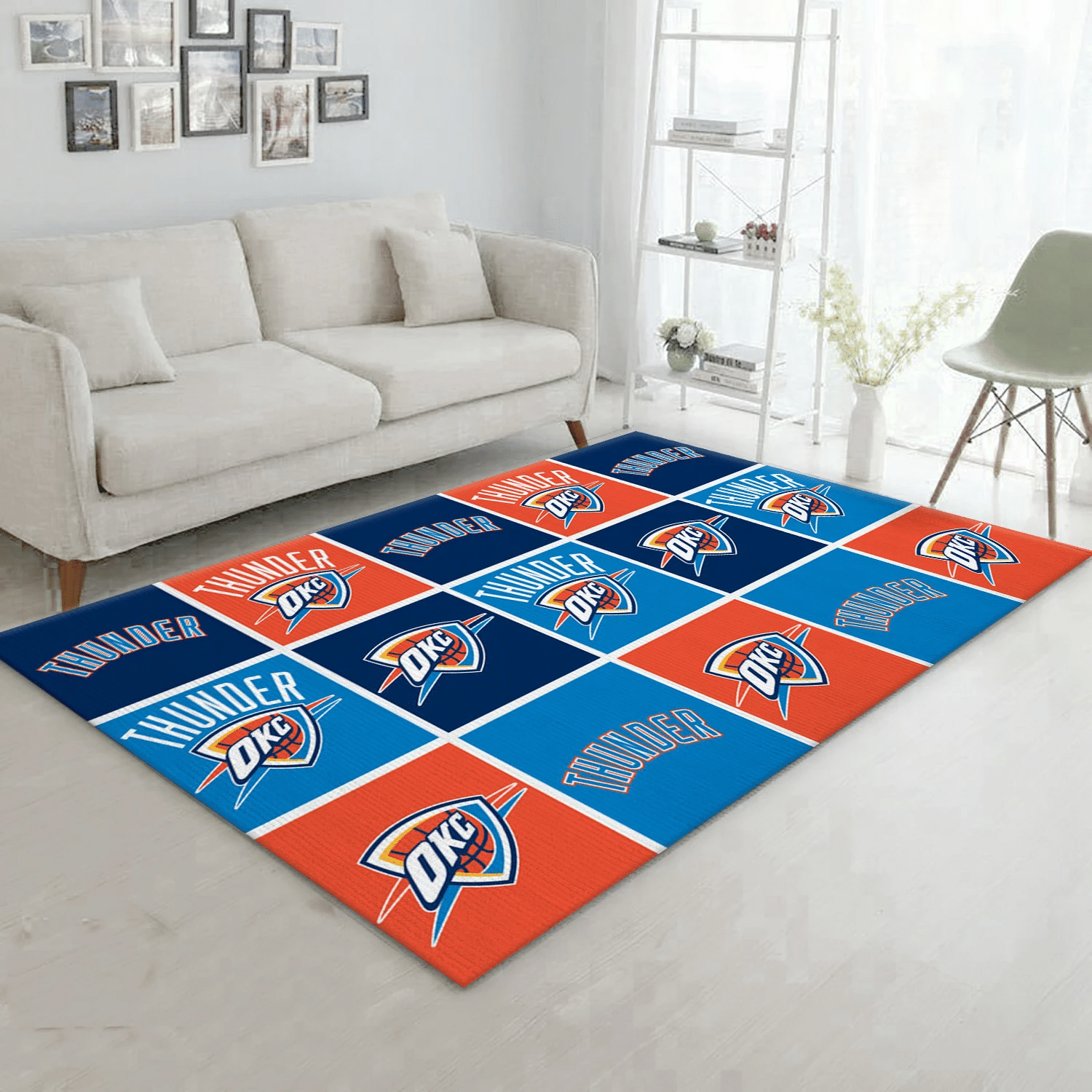 Oklahoma City Thunder Patterns NBA Area Rug For Christmas, Living Room Rug - Home Decor - Indoor Outdoor Rugs