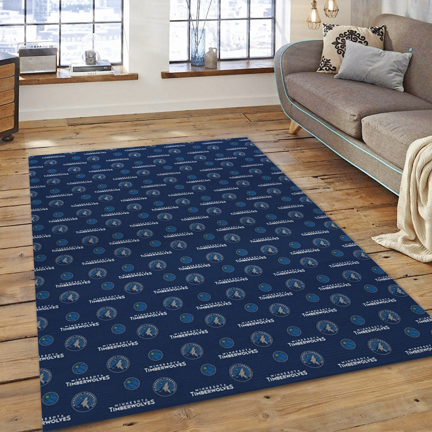 Timberwolves Patterns 1 NBA Area Rug For Christmas, Living Room Rug - Home Decor - Indoor Outdoor Rugs