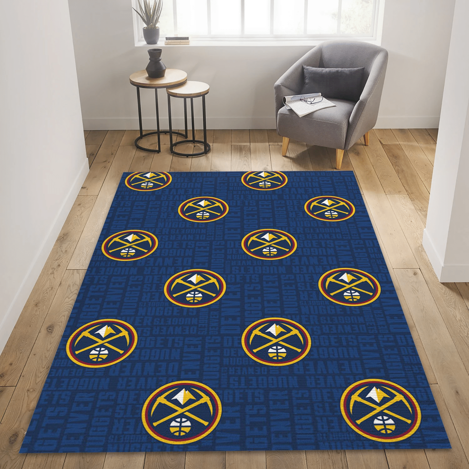 Denver Nuggets Patterns NBA Area Rug, Bedroom Rug - Christmas Gift US Decor - Indoor Outdoor Rugs