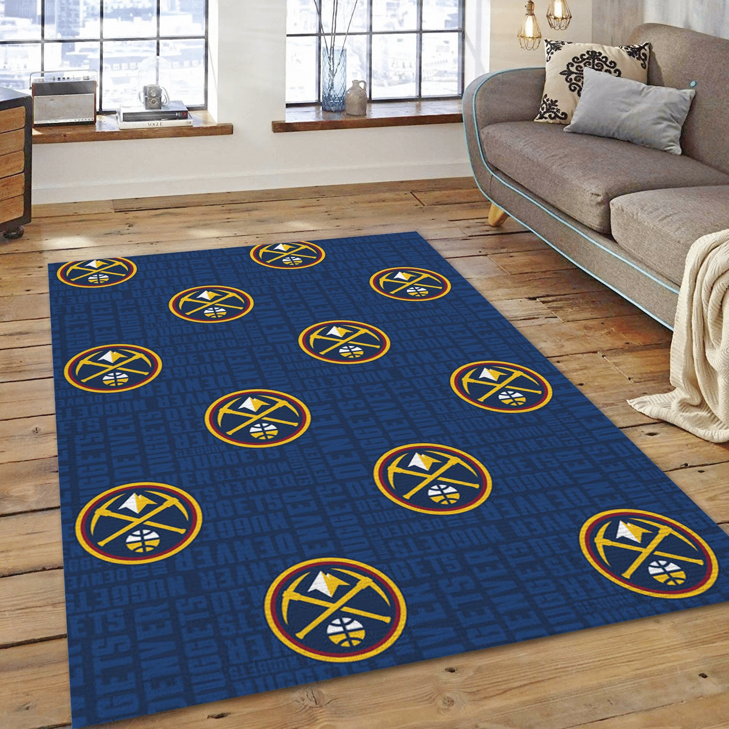 Denver Nuggets Patterns NBA Area Rug, Bedroom Rug - Christmas Gift US Decor - Indoor Outdoor Rugs