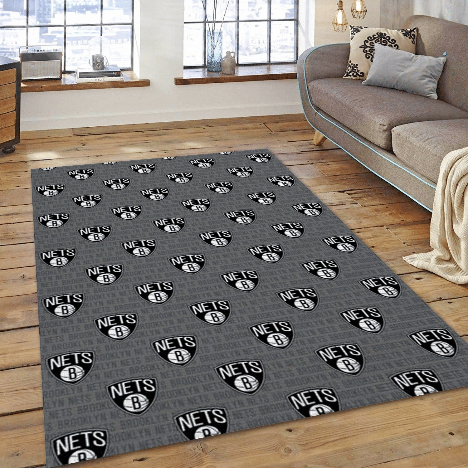 Brooklyn Nets Patterns 2 Reangle Area Rug, Living Room Rug - Christmas Gift US Decor - Indoor Outdoor Rugs