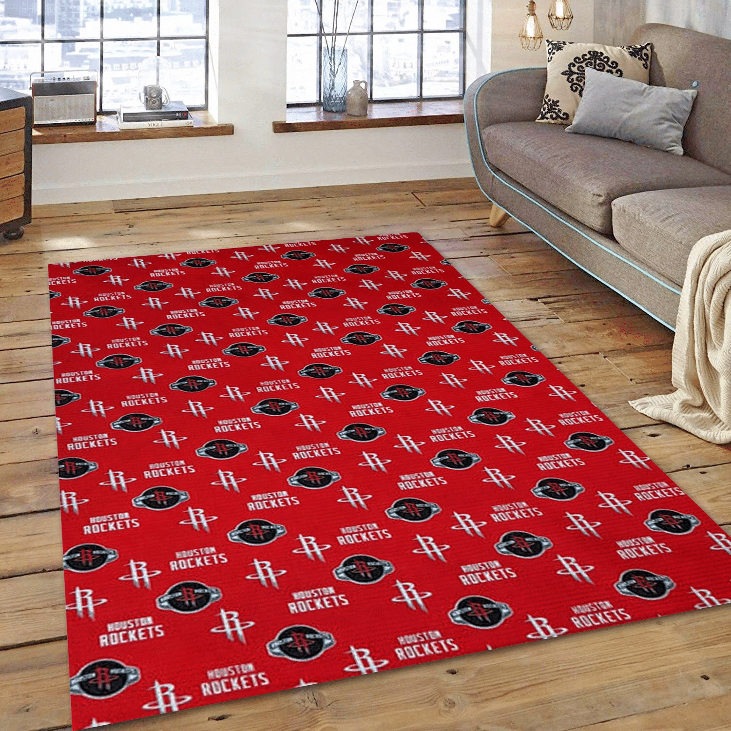 Houston Rockets Patterns 2 Reangle Area Rug, Bedroom Rug - Home US Decor - Indoor Outdoor Rugs