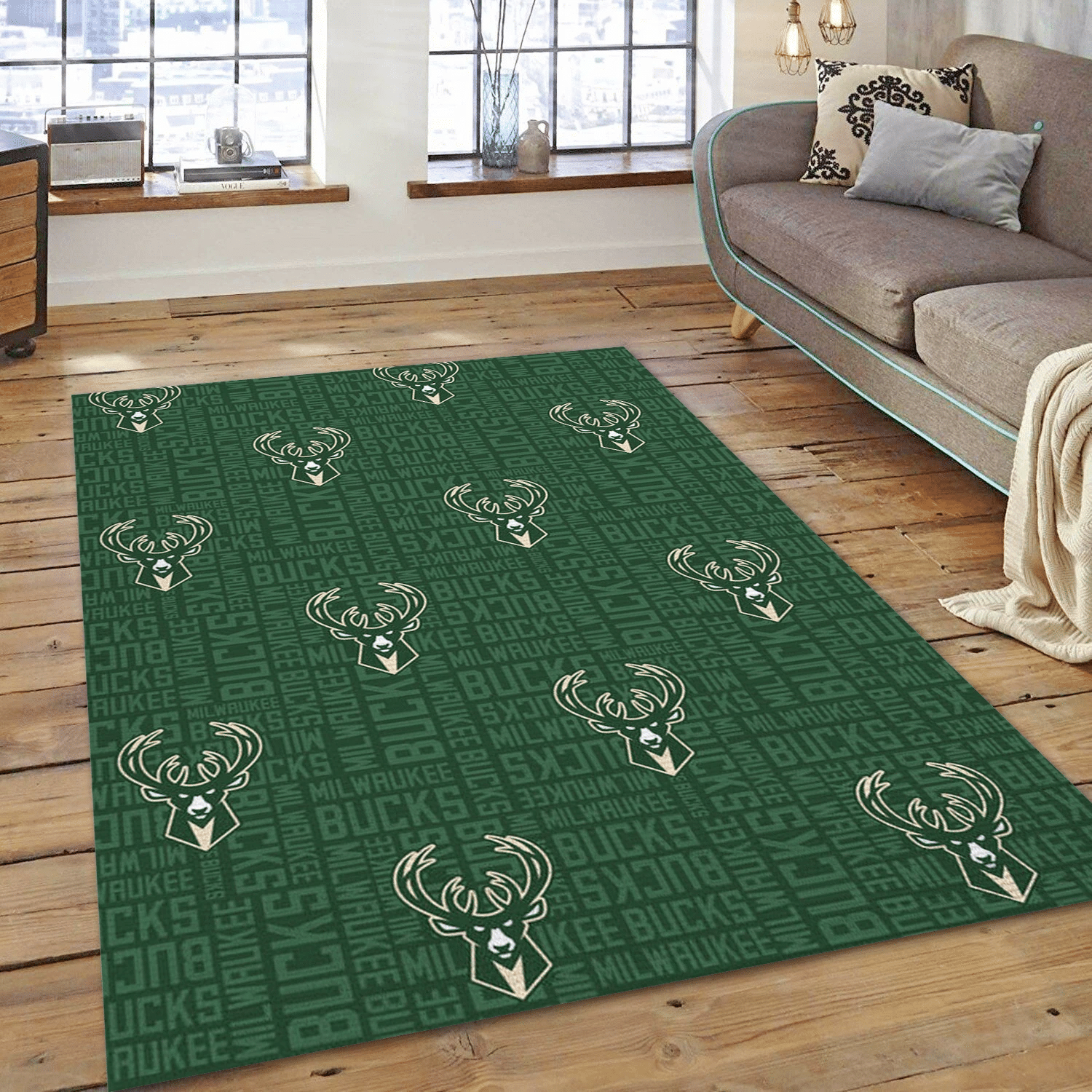 Milwaukee Bucks Patterns 2 NBA Area Rug, Bedroom Rug - Christmas Gift US Decor - Indoor Outdoor Rugs