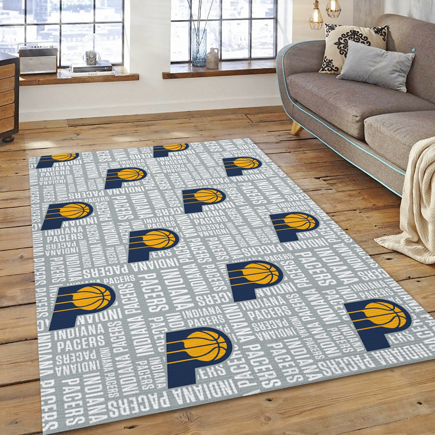 Indiana Pacers Patterns NBA Area Rug, Bedroom Rug - Christmas Gift US Decor - Indoor Outdoor Rugs