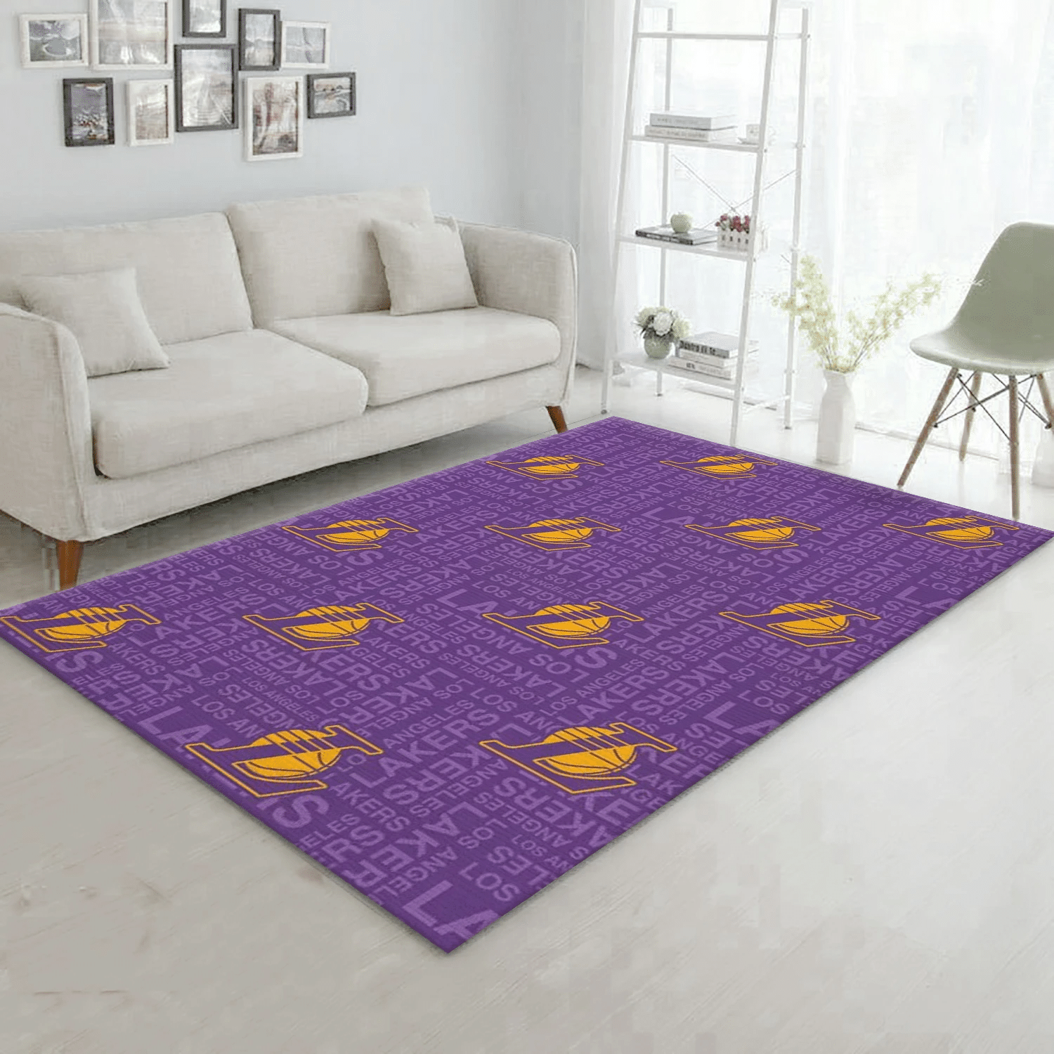 Los Angeles Lakers Patterns Reangle Area Rug, Living Room Rug - Home US Decor - Indoor Outdoor Rugs