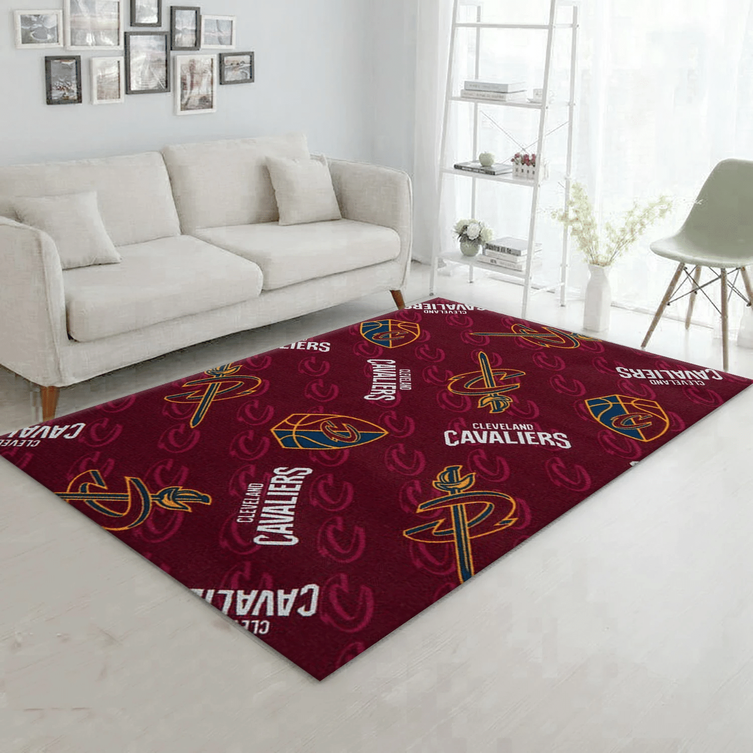 Cleveland Cavaliers Patterns 1 Team Logos Area Rug, Bedroom Rug - Family Gift US Decor - Indoor Outdoor Rugs