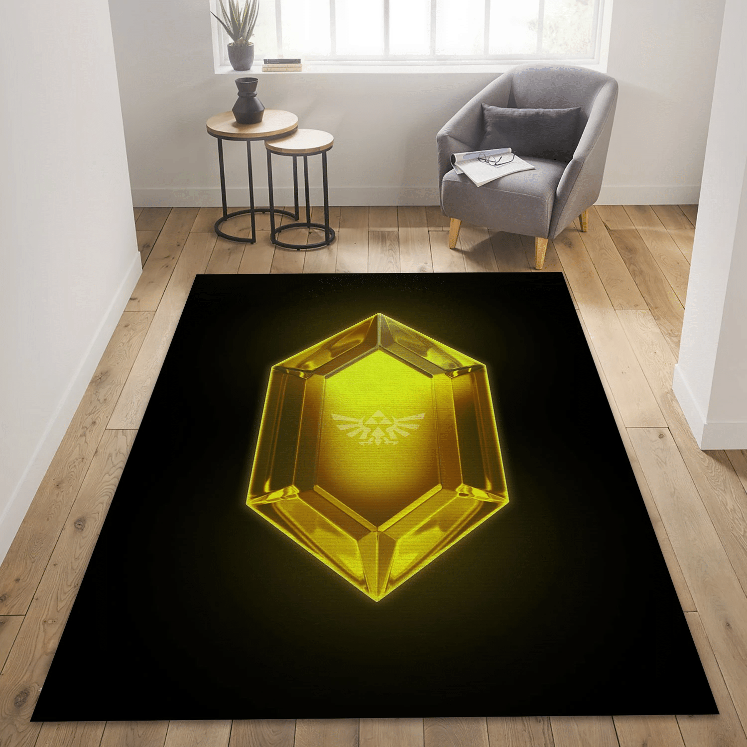 Gold Rupee Area Rug, Living Room Rug - Family Gift US Decor - Indoor Outdoor Rugs