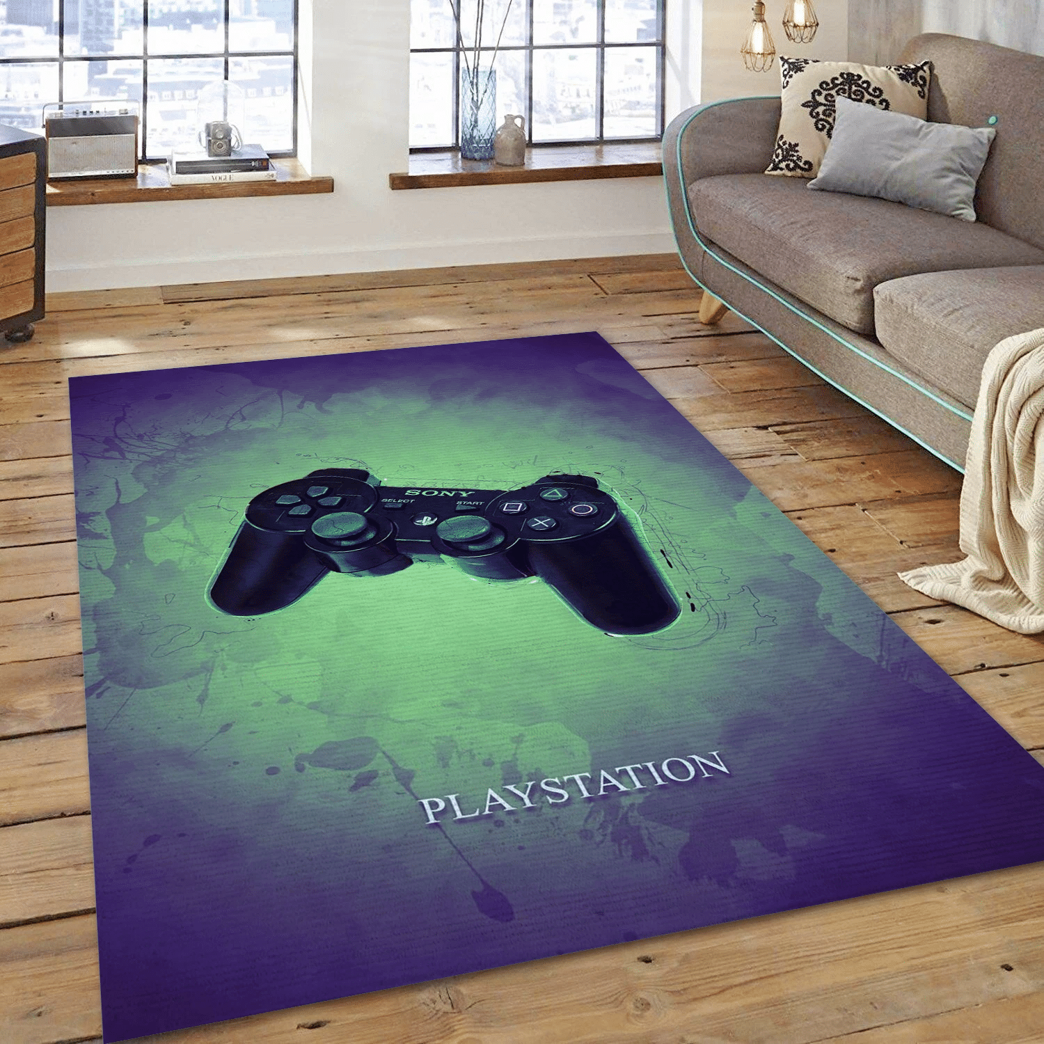 Playstation Gaming Area Rug Carpet, Living Room Rug - Home US Decor - Indoor Outdoor Rugs