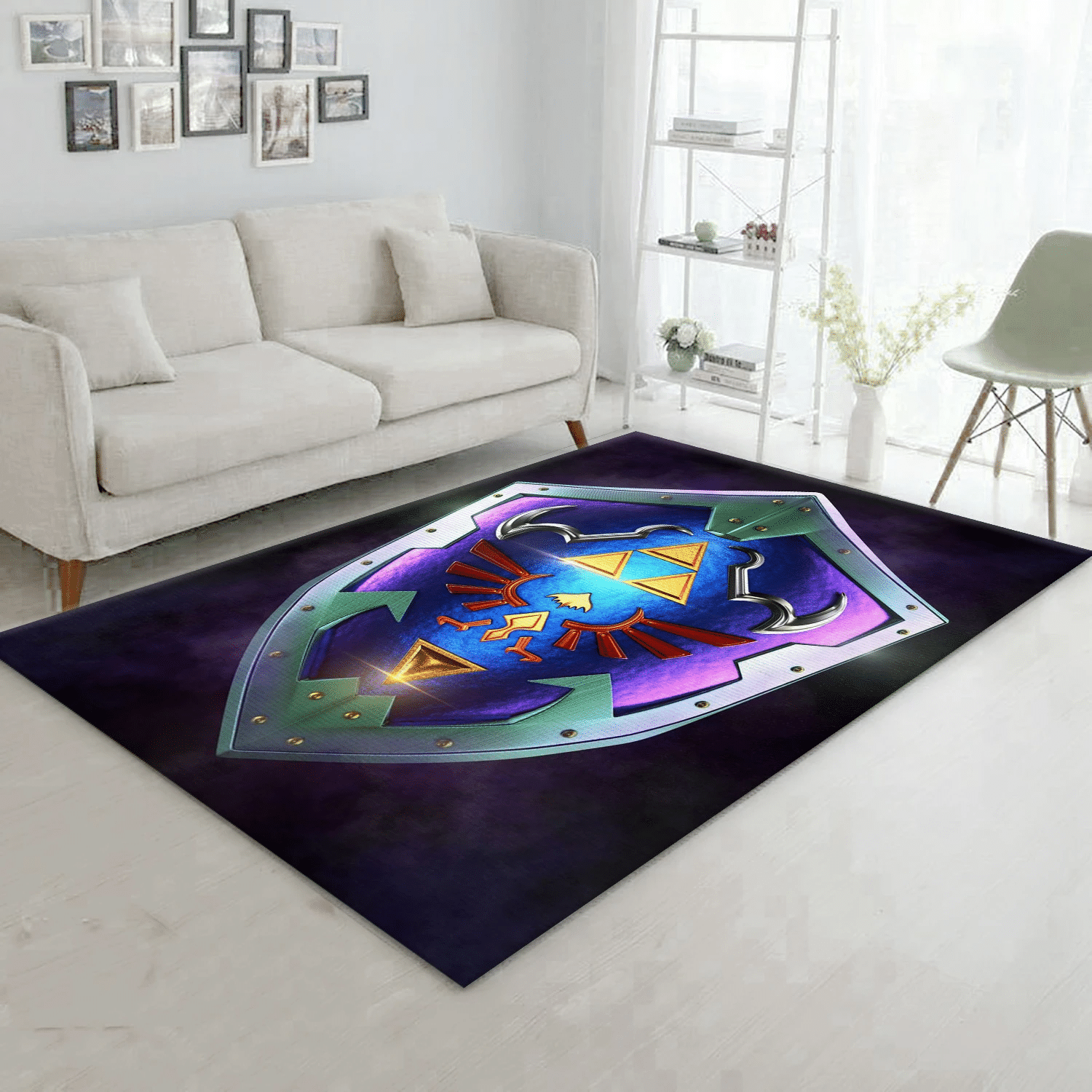 3d Ocarina Of Time Shield Area Rug, Living Room Rug - US Gift Decor - Indoor Outdoor Rugs