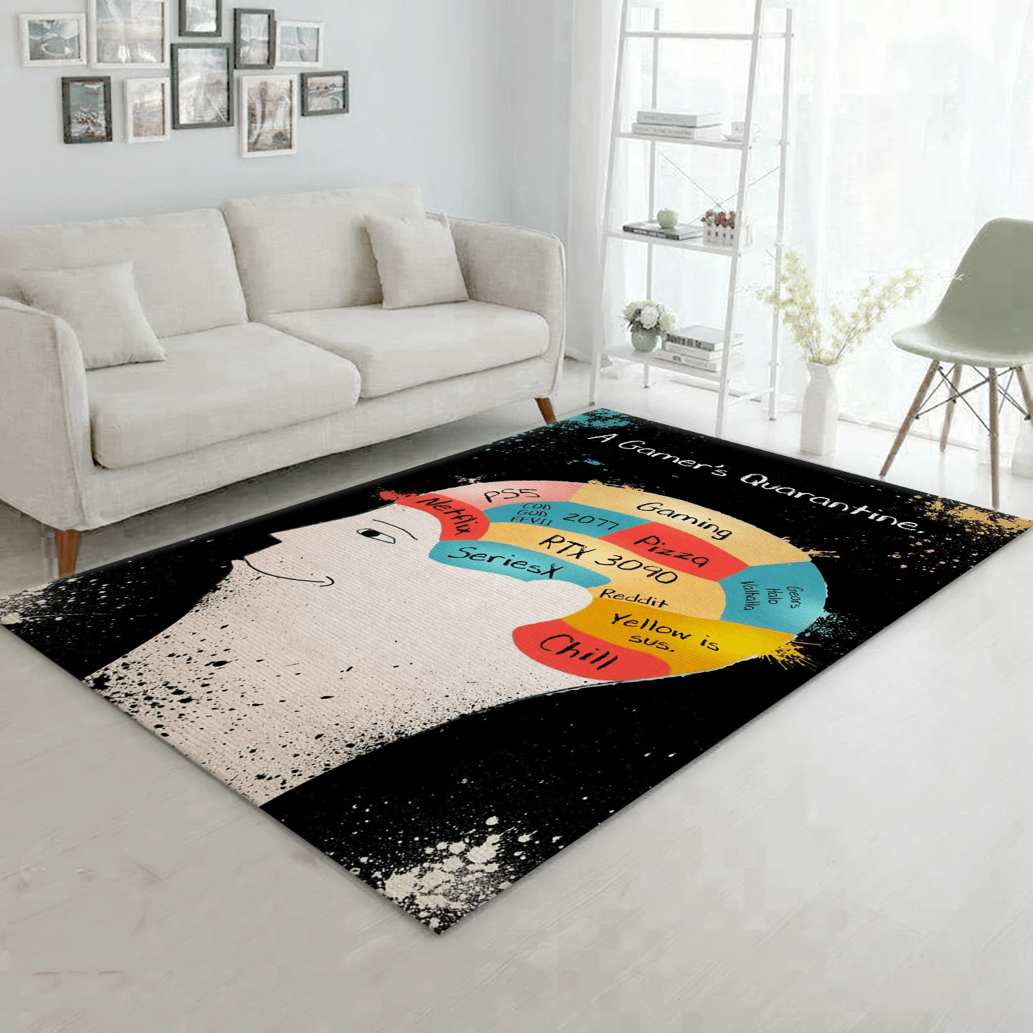 Quarantine For Gamers Area Rug, Living Room Rug - Home US Decor - Indoor Outdoor Rugs