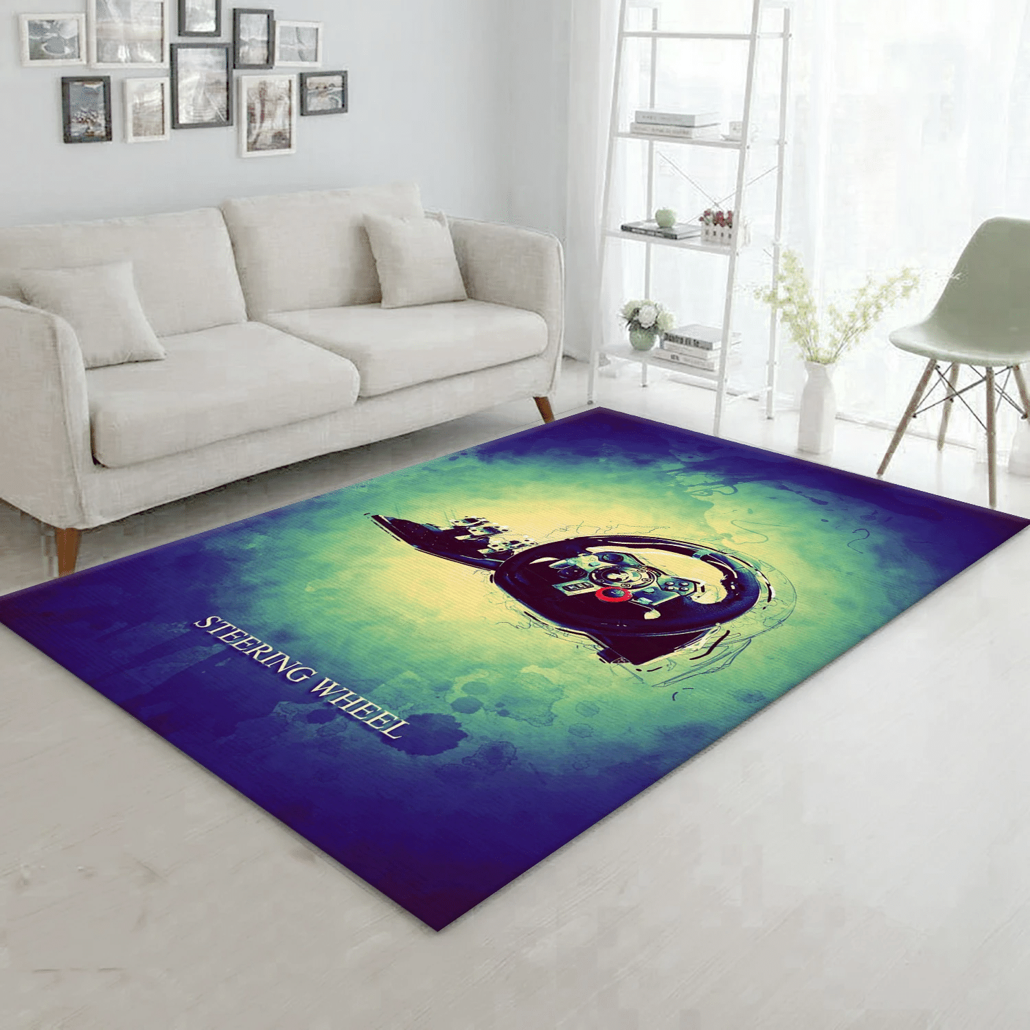 Streering Wheel Gaming Area Rug Carpet, Bedroom Rug - US Gift Decor - Indoor Outdoor Rugs