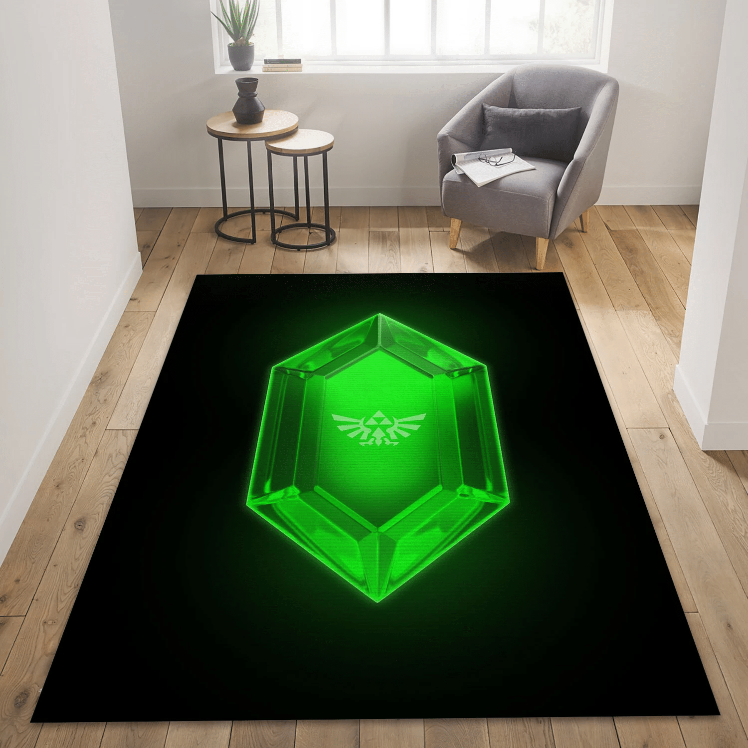 Green Rupee Area Rug, Living Room Rug - Home US Decor - Indoor Outdoor Rugs