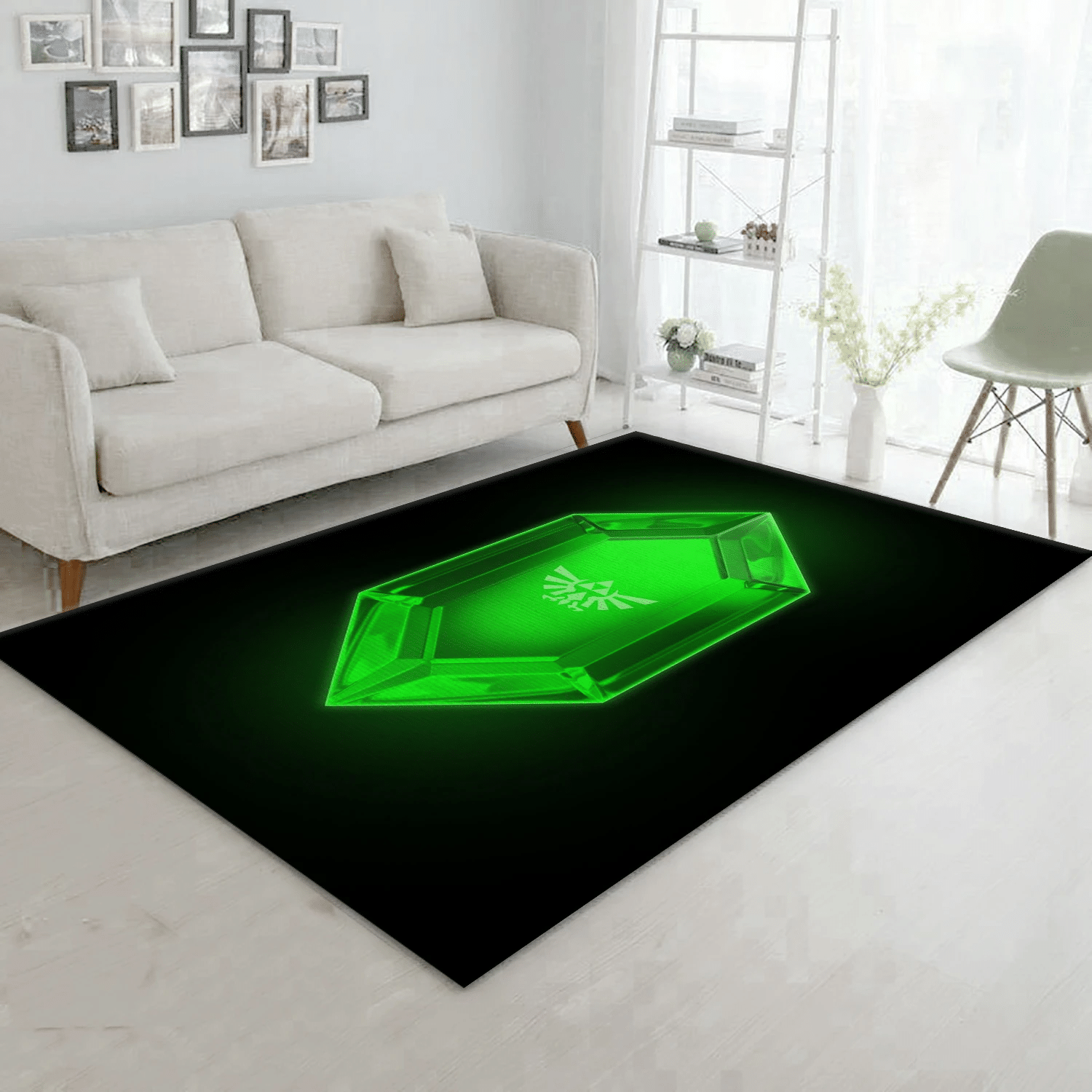 Green Rupee Area Rug, Living Room Rug - Home US Decor - Indoor Outdoor Rugs