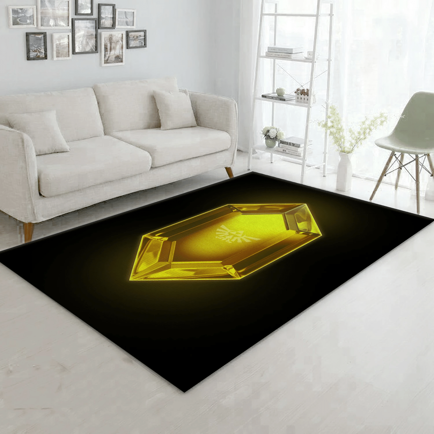 Gold Rupee Area Rug, Living Room Rug - Family Gift US Decor - Indoor Outdoor Rugs