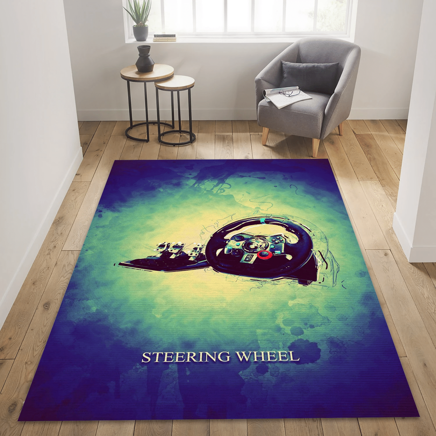 Streering Wheel Gaming Area Rug Carpet, Bedroom Rug - US Gift Decor - Indoor Outdoor Rugs