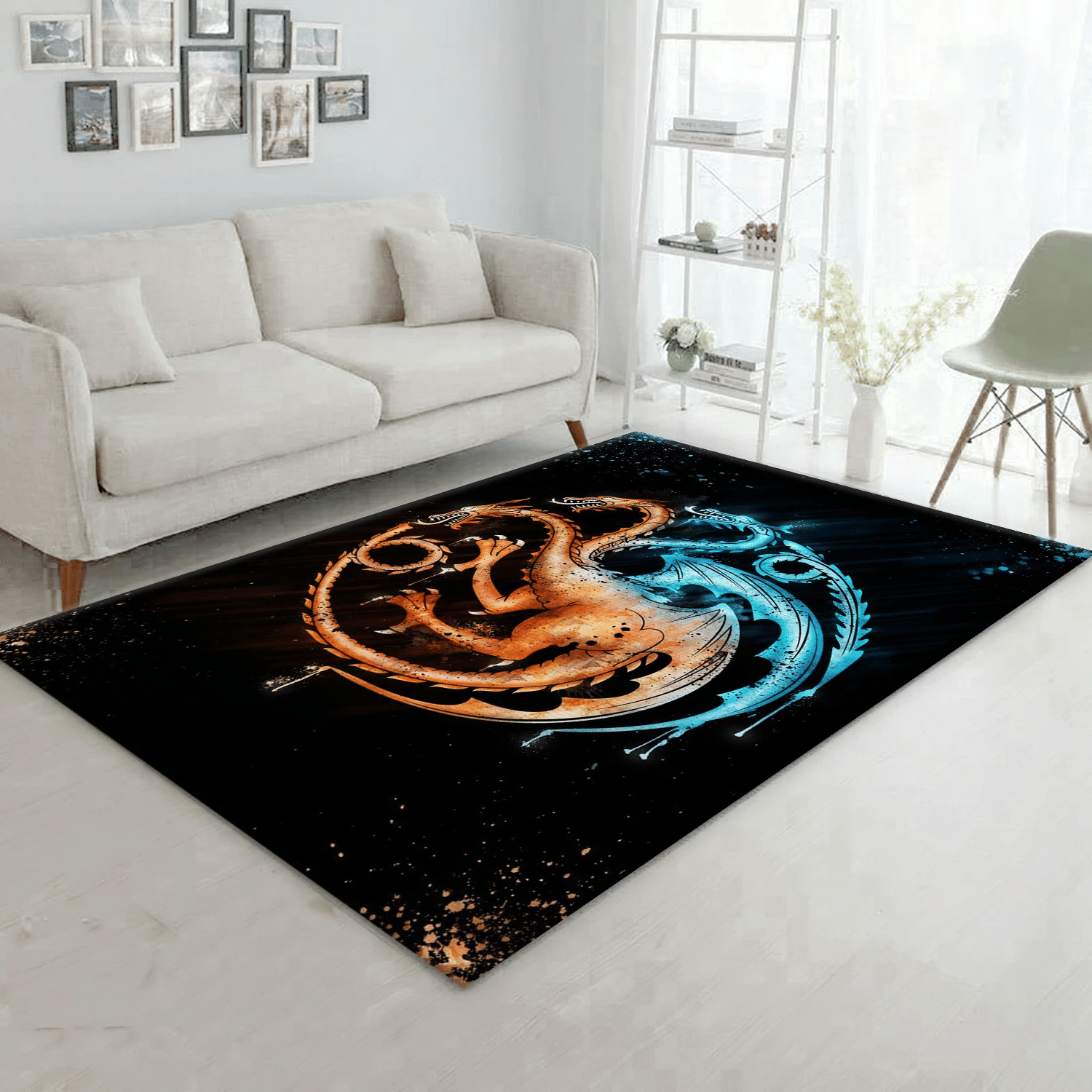 Fear The Dragons Ii Gaming Area Rug, Bedroom Rug - US Gift Decor - Indoor Outdoor Rugs