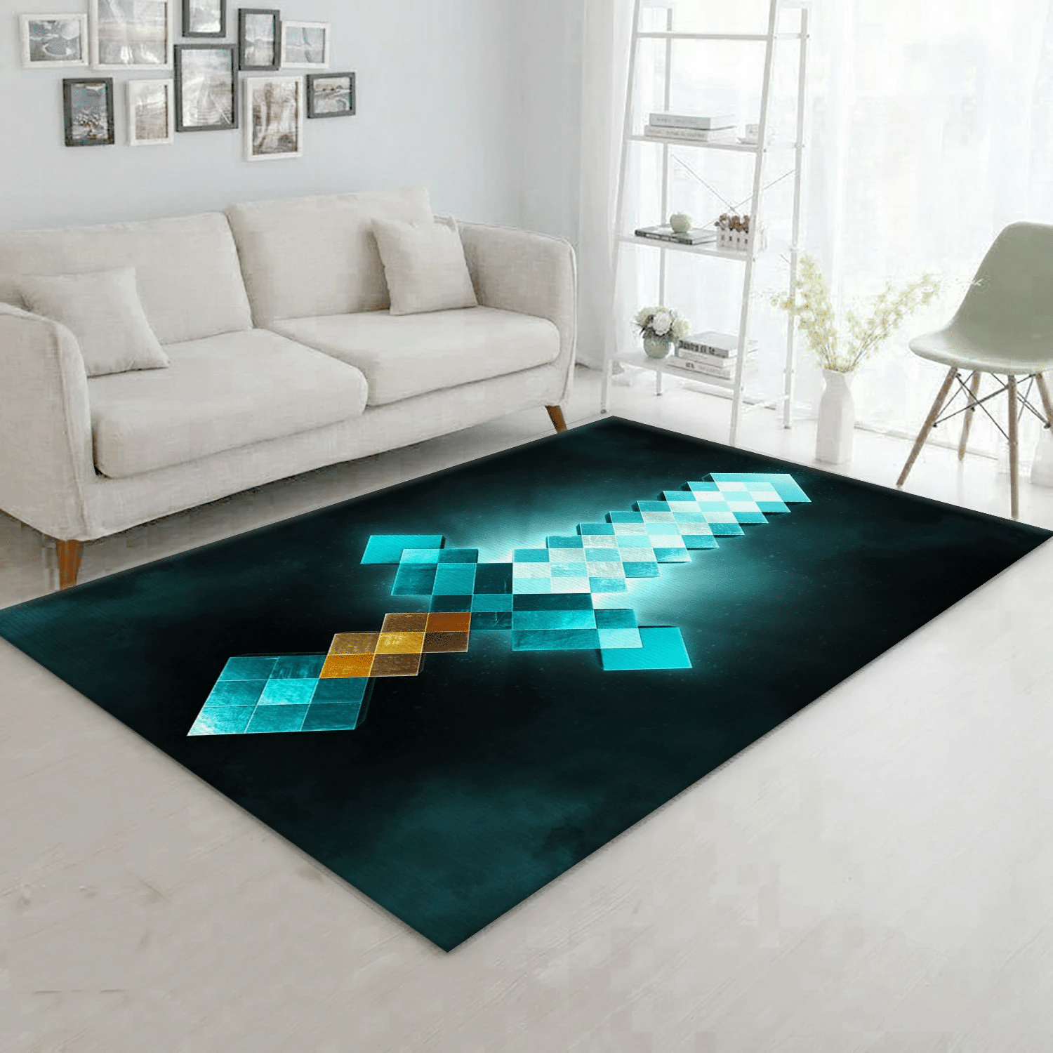 3d Cubic Sword Gaming Area Rug, Living Room Rug - Home Decor  Floor Decor - Indoor Outdoor Rugs