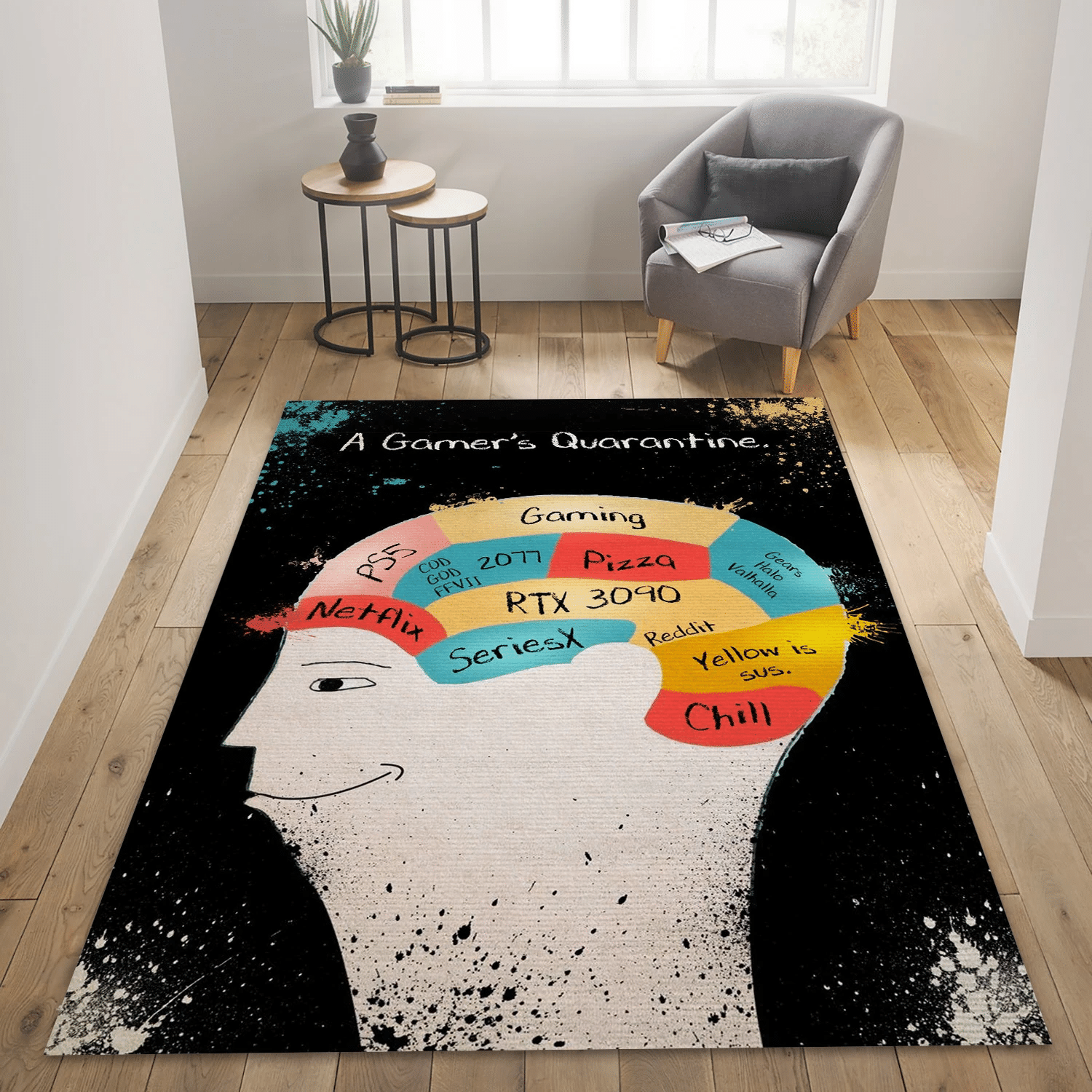 Quarantine For Gamers Area Rug, Living Room Rug - Home US Decor - Indoor Outdoor Rugs