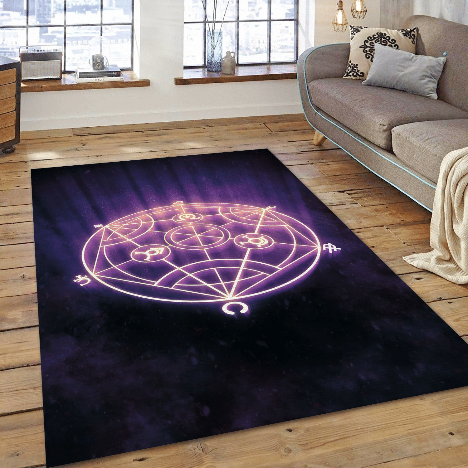 Fullmetal Alchemist Human Transmutation Circle Area Rug For Christmas, Bedroom Rug - Family Gift US Decor - Indoor Outdoor Rugs