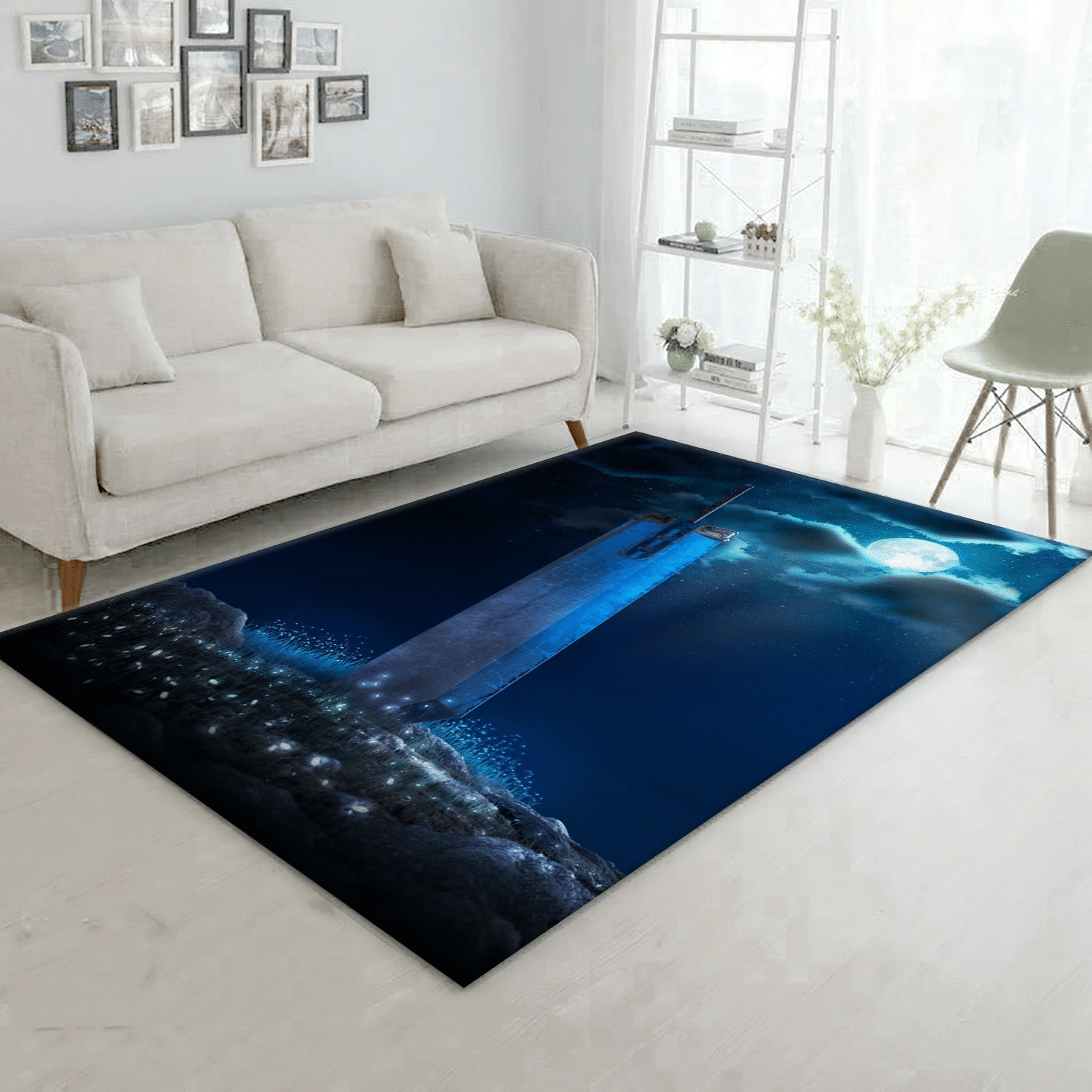 3d Buster Sword Night Edition Area Rug, Living Room Rug - US Gift Decor - Indoor Outdoor Rugs