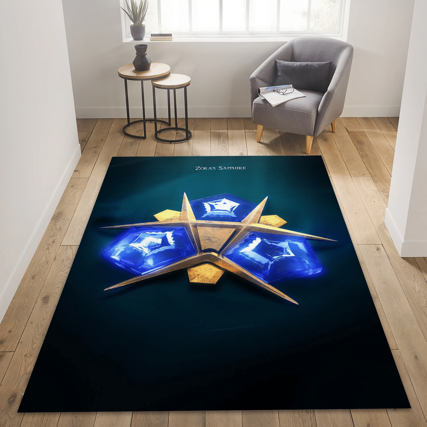 3d Zora S Sapphire From Ocarina Of Time Gaming Area Rug, Bedroom Rug - Family Gift US Decor - Indoor Outdoor Rugs