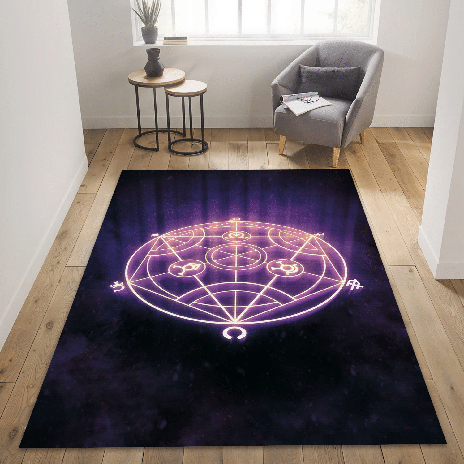 Fullmetal Alchemist Human Transmutation Circle Area Rug For Christmas, Bedroom Rug - Family Gift US Decor - Indoor Outdoor Rugs