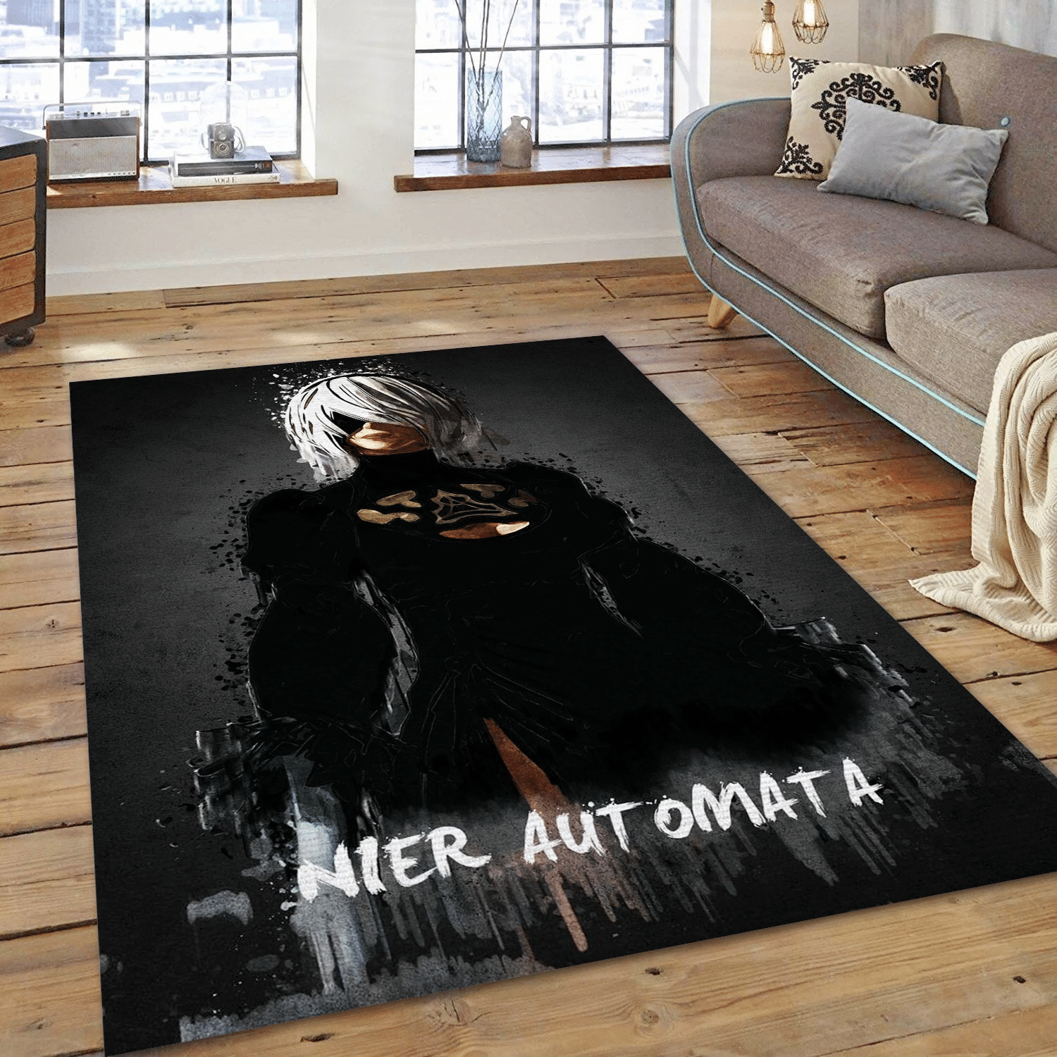 Nier Automata Gaming Area Rug, Living Room Rug - Christmas Gift US Decor - Indoor Outdoor Rugs