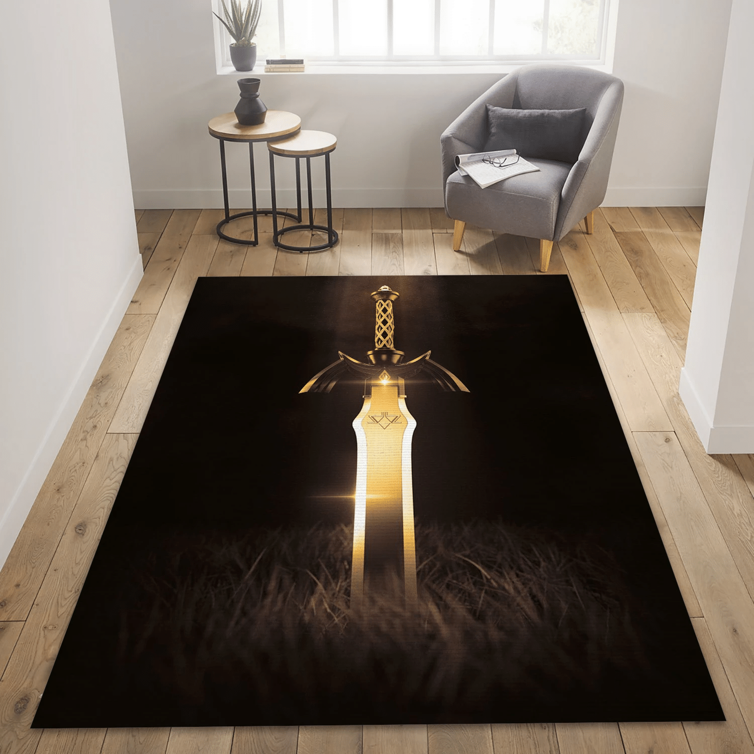 3d Master Sword Area Rug For Christmas, Living Room Rug - Christmas Gift US Decor - Indoor Outdoor Rugs