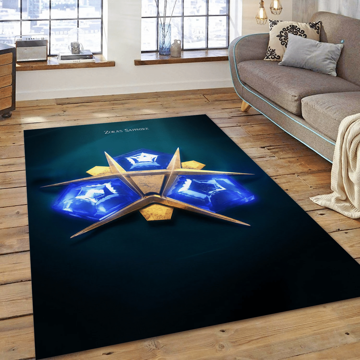 3d Zora S Sapphire From Ocarina Of Time Gaming Area Rug, Bedroom Rug - Family Gift US Decor - Indoor Outdoor Rugs