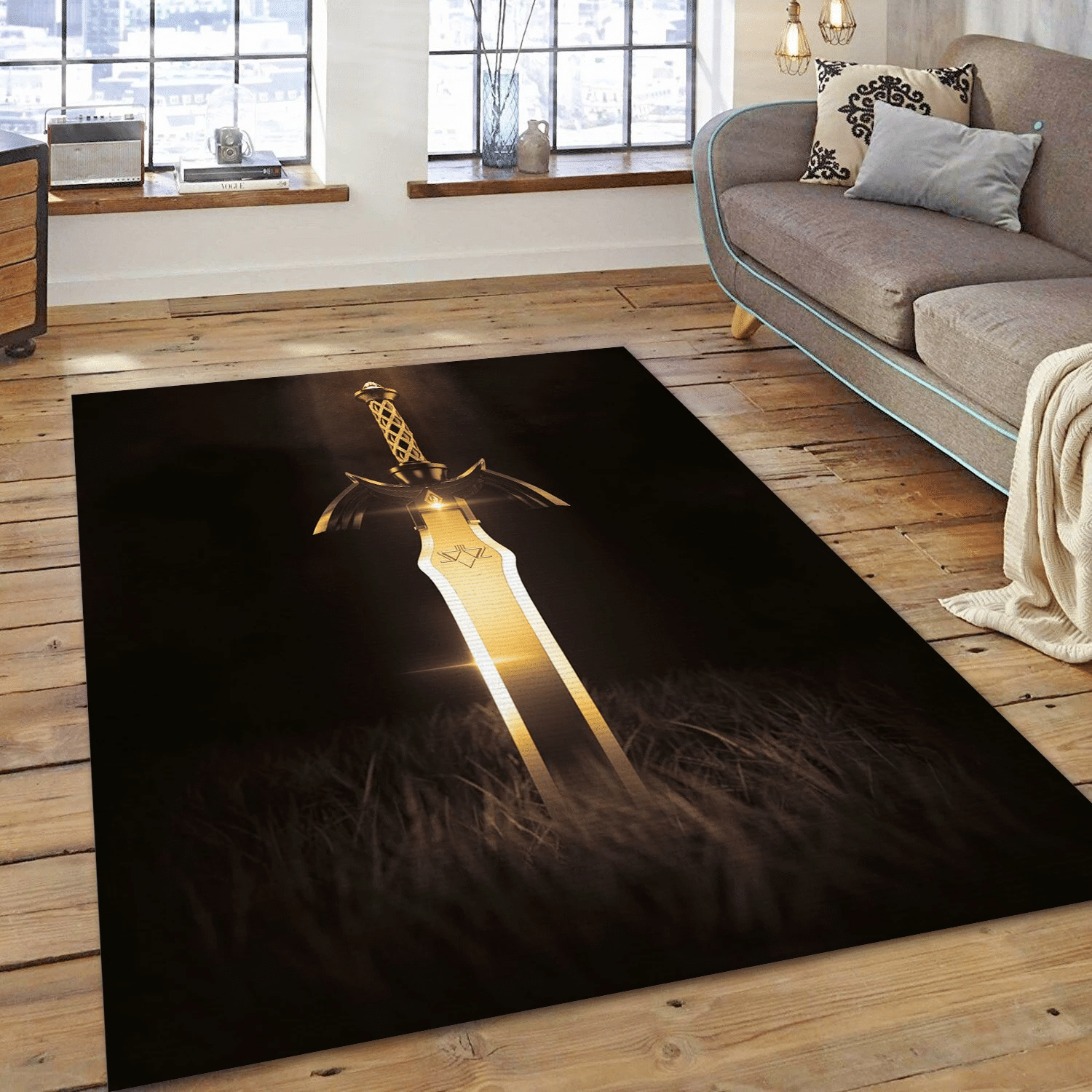 3d Master Sword Area Rug For Christmas, Living Room Rug - Christmas Gift US Decor - Indoor Outdoor Rugs