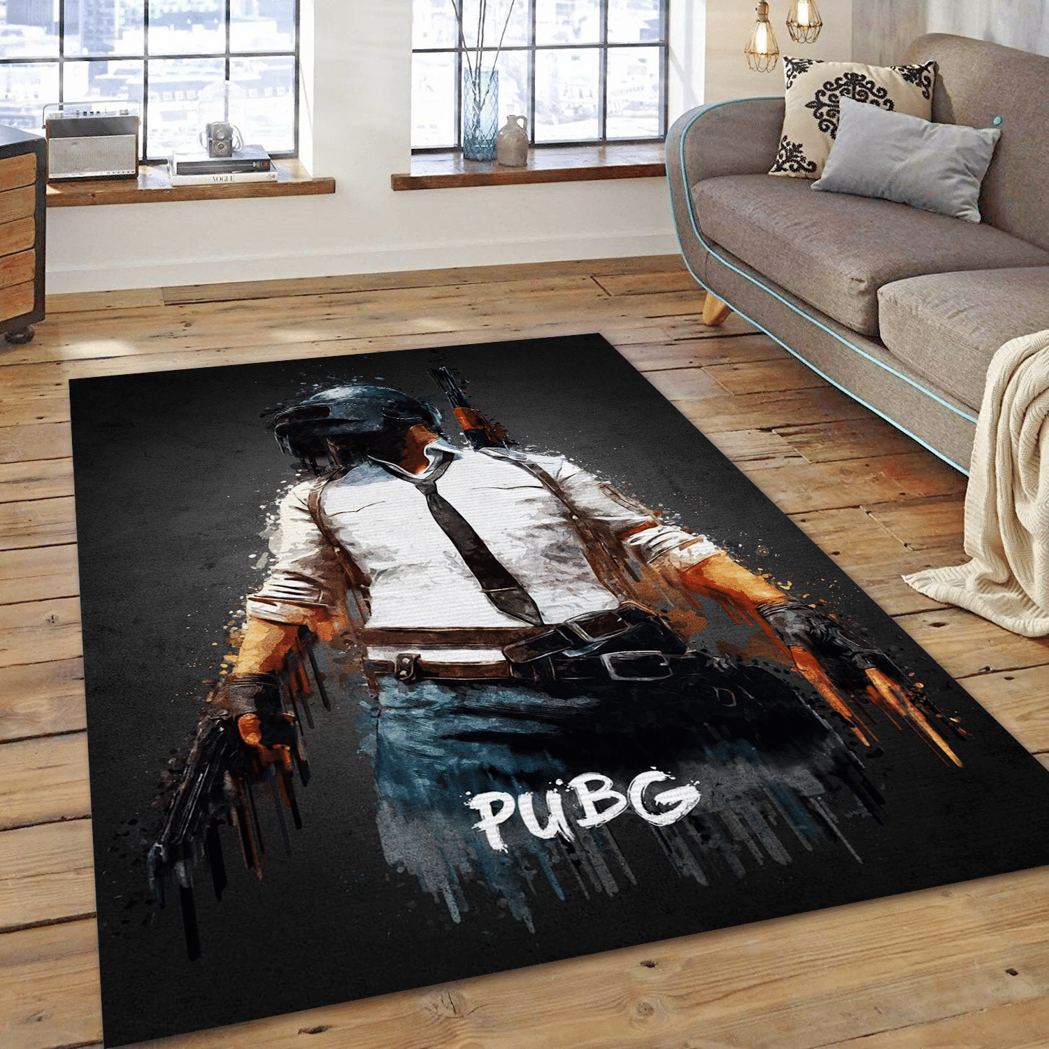 Pubg Gaming Area Rug, Bedroom Rug - Christmas Gift US Decor - Indoor Outdoor Rugs