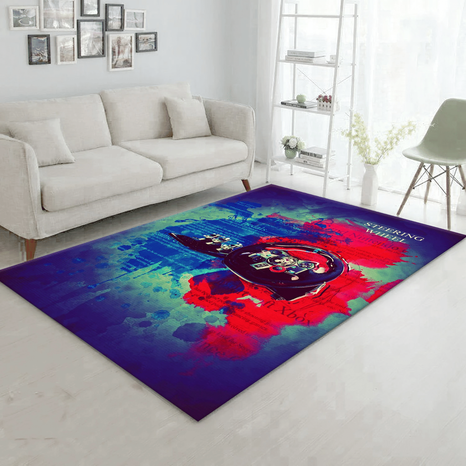 Streering Wheel Gaming Weapon Area Rug For Christmas, Living Room Rug - Home Decor  Floor Decor - Indoor Outdoor Rugs