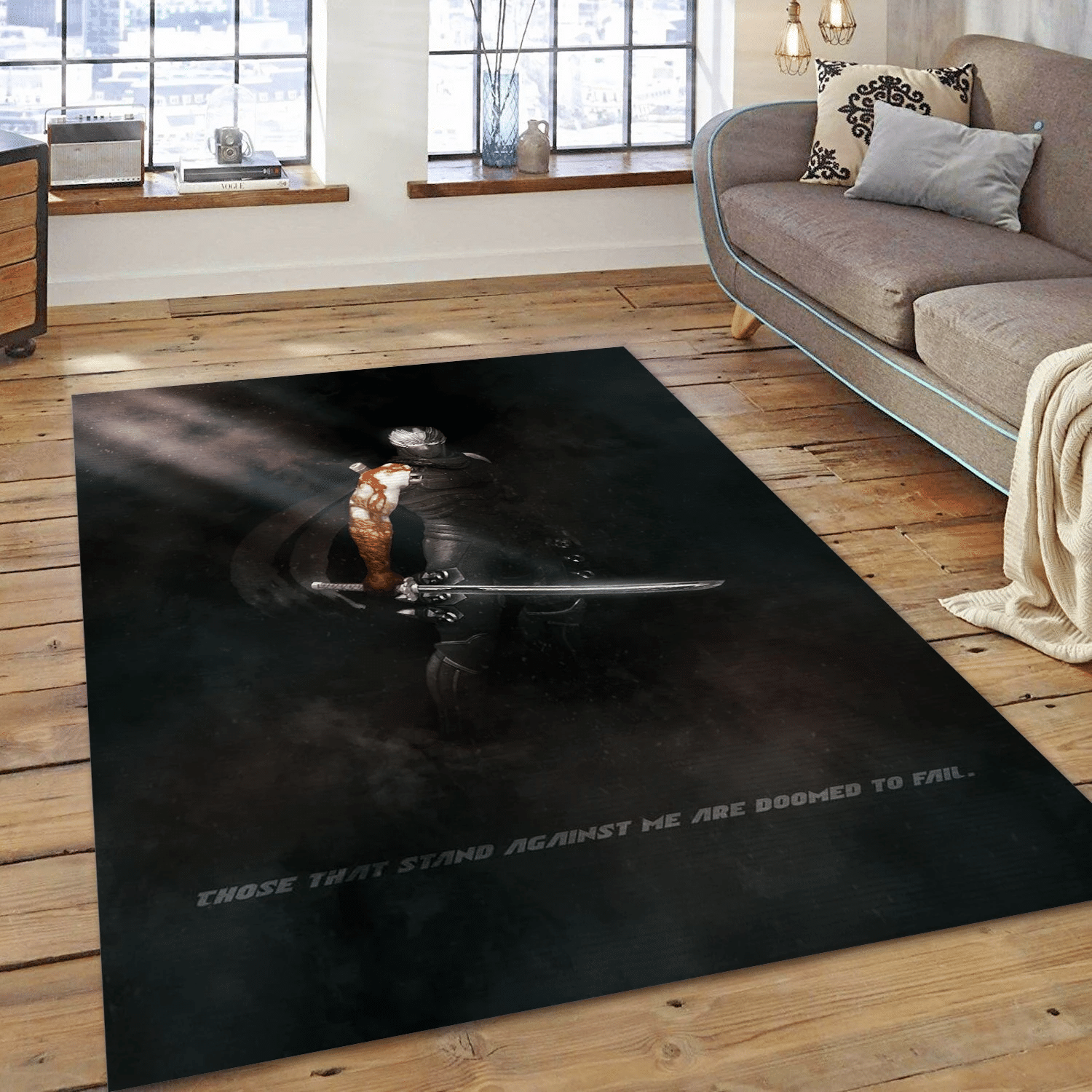 The Ninja Warrior Gaming Area Rug, Living Room Rug - Home US Decor - Indoor Outdoor Rugs