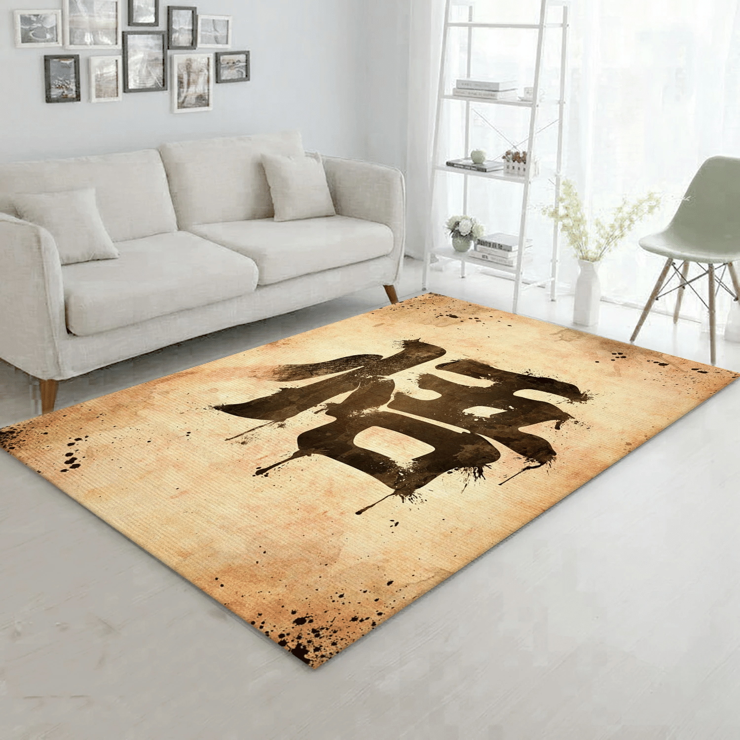 Go Kanji Light Area Rug Carpet, Bedroom Rug - Christmas Gift US Decor - Indoor Outdoor Rugs