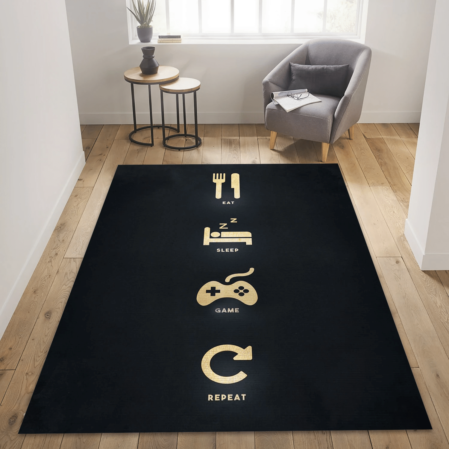 Steps For A Gamer Life Area Rug Carpet, Living Room Rug - Christmas Gift US Decor - Indoor Outdoor Rugs