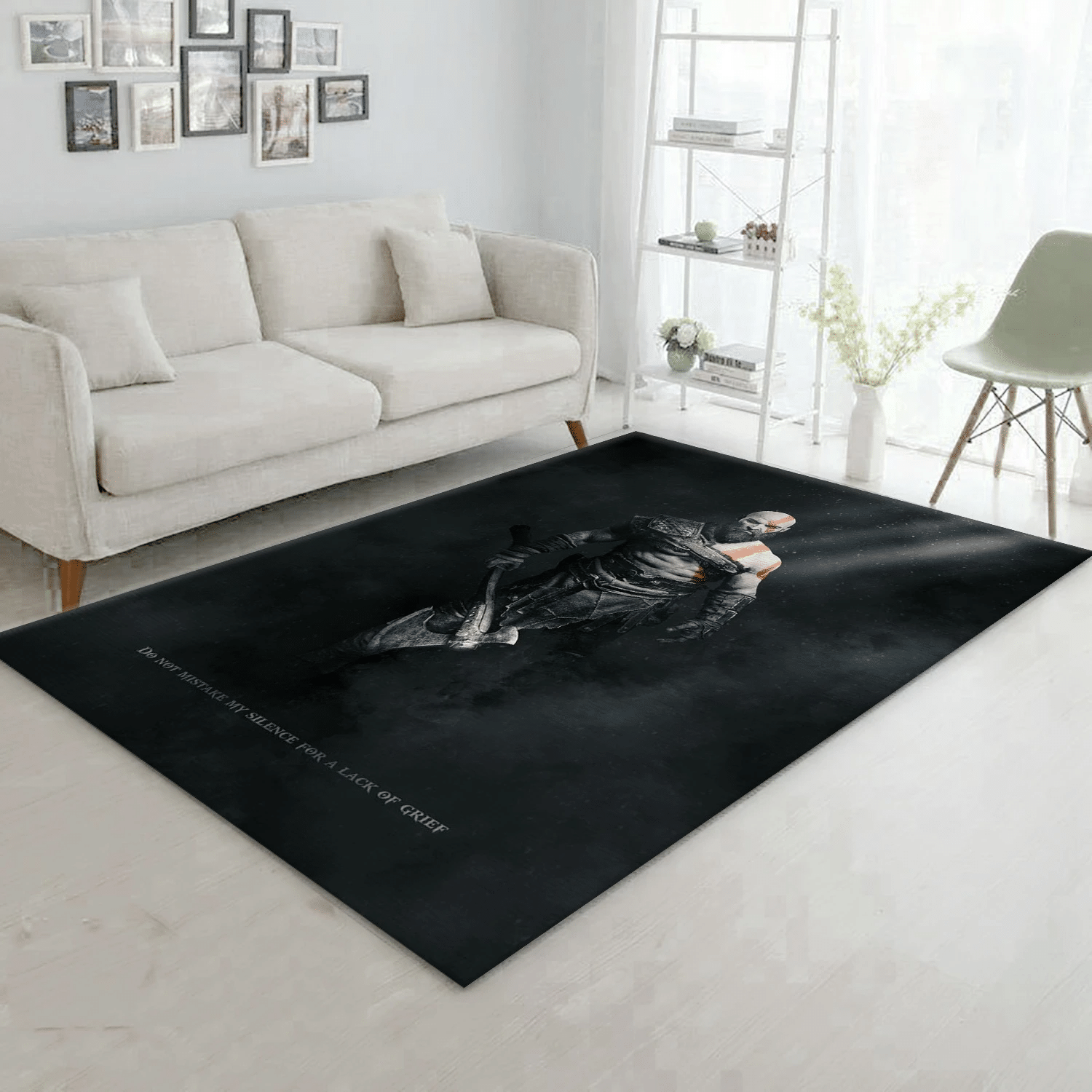 Kratos Gaming Area Rug, Bedroom Rug - Home Decor  Floor Decor - Indoor Outdoor Rugs