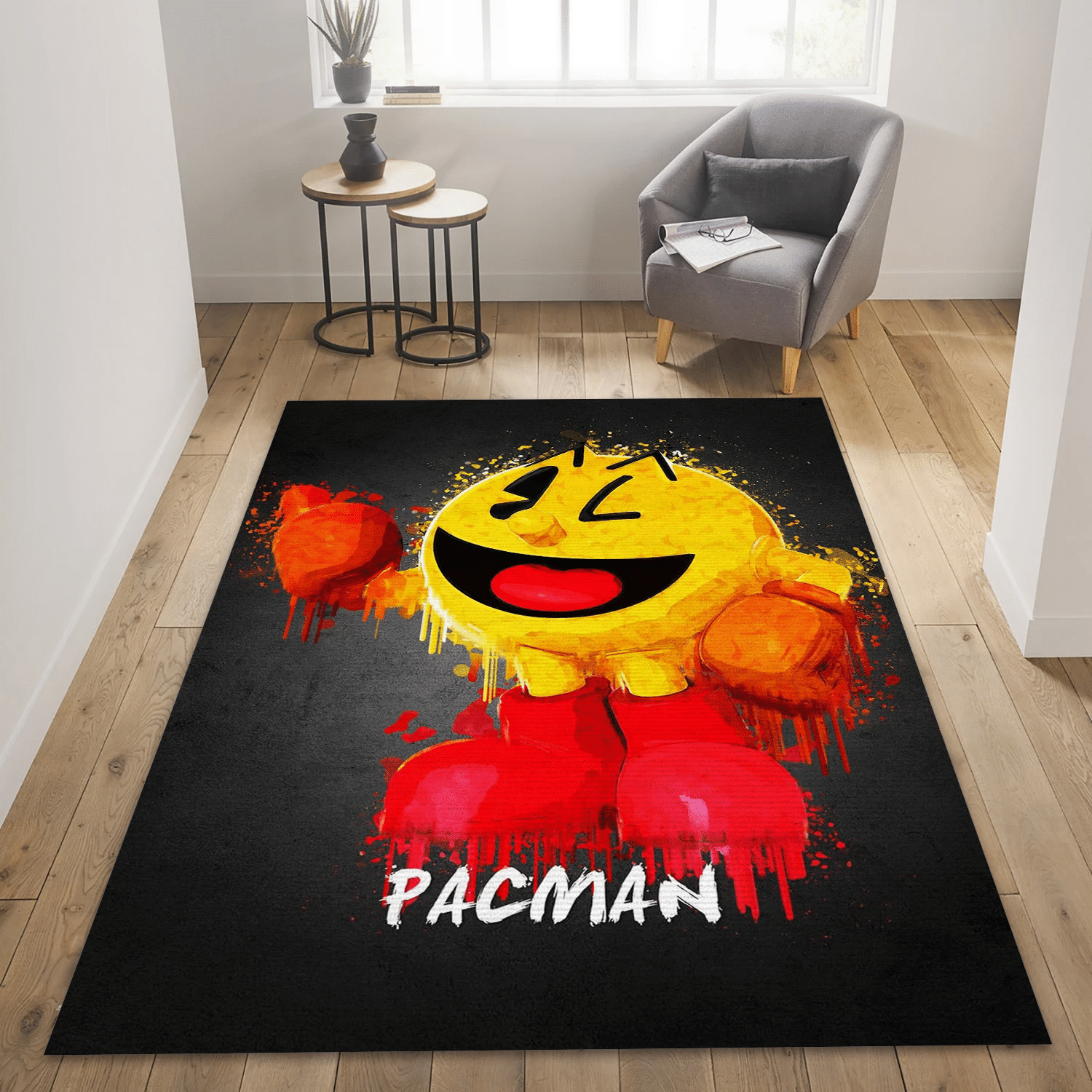 Pacman Gaming Area Rug, Living Room Rug - Home US Decor - Indoor Outdoor Rugs