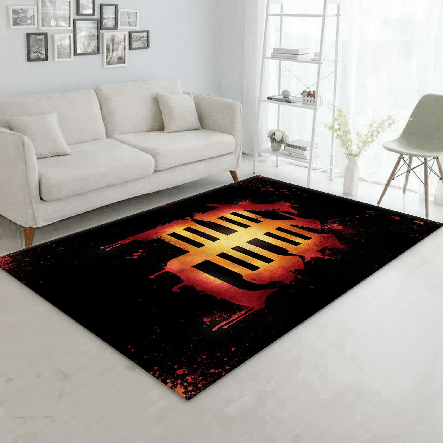 Kame Dark Area Rug, Living Room Rug - Christmas Gift US Decor - Indoor Outdoor Rugs