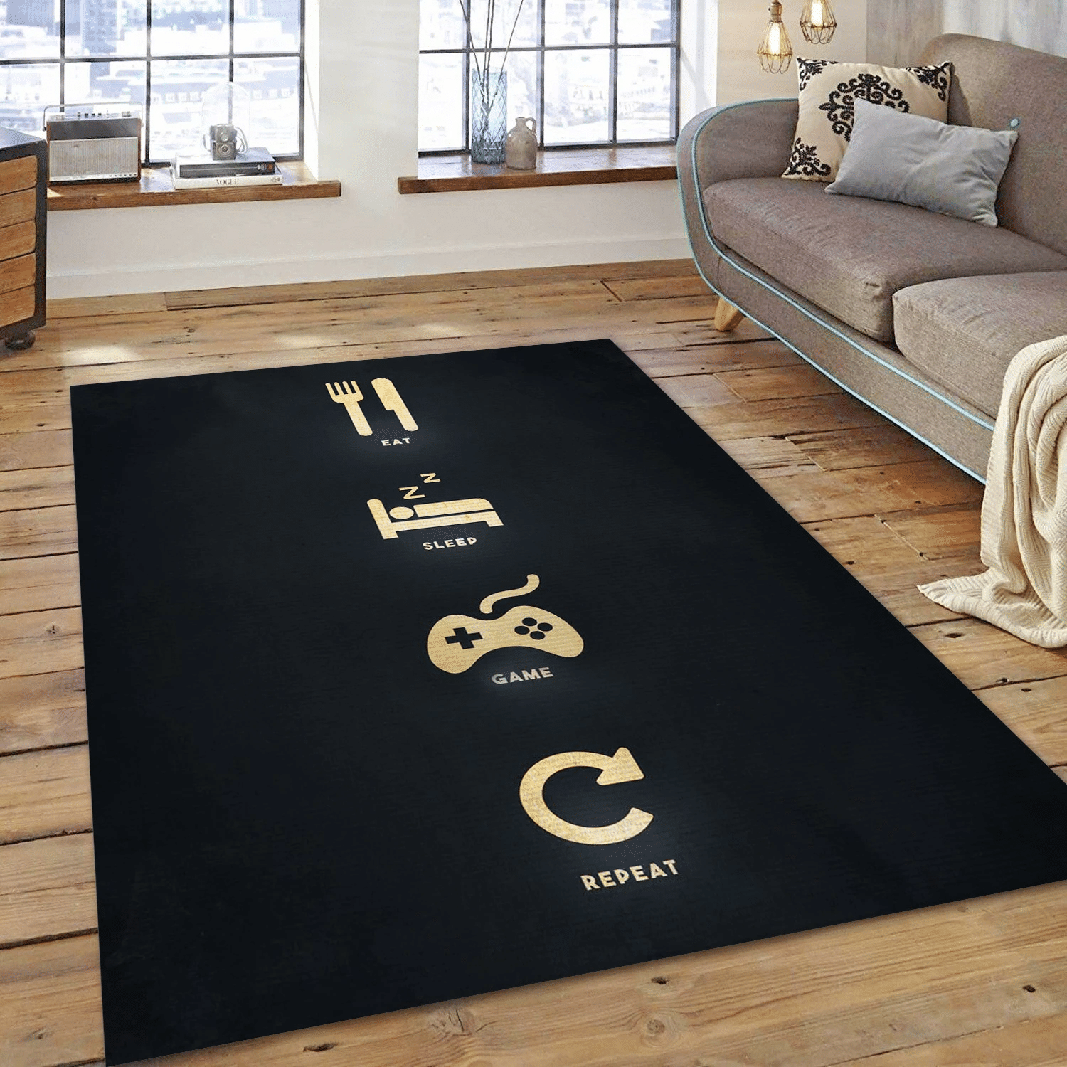 Steps For A Gamer Life Area Rug Carpet, Living Room Rug - Christmas Gift US Decor - Indoor Outdoor Rugs