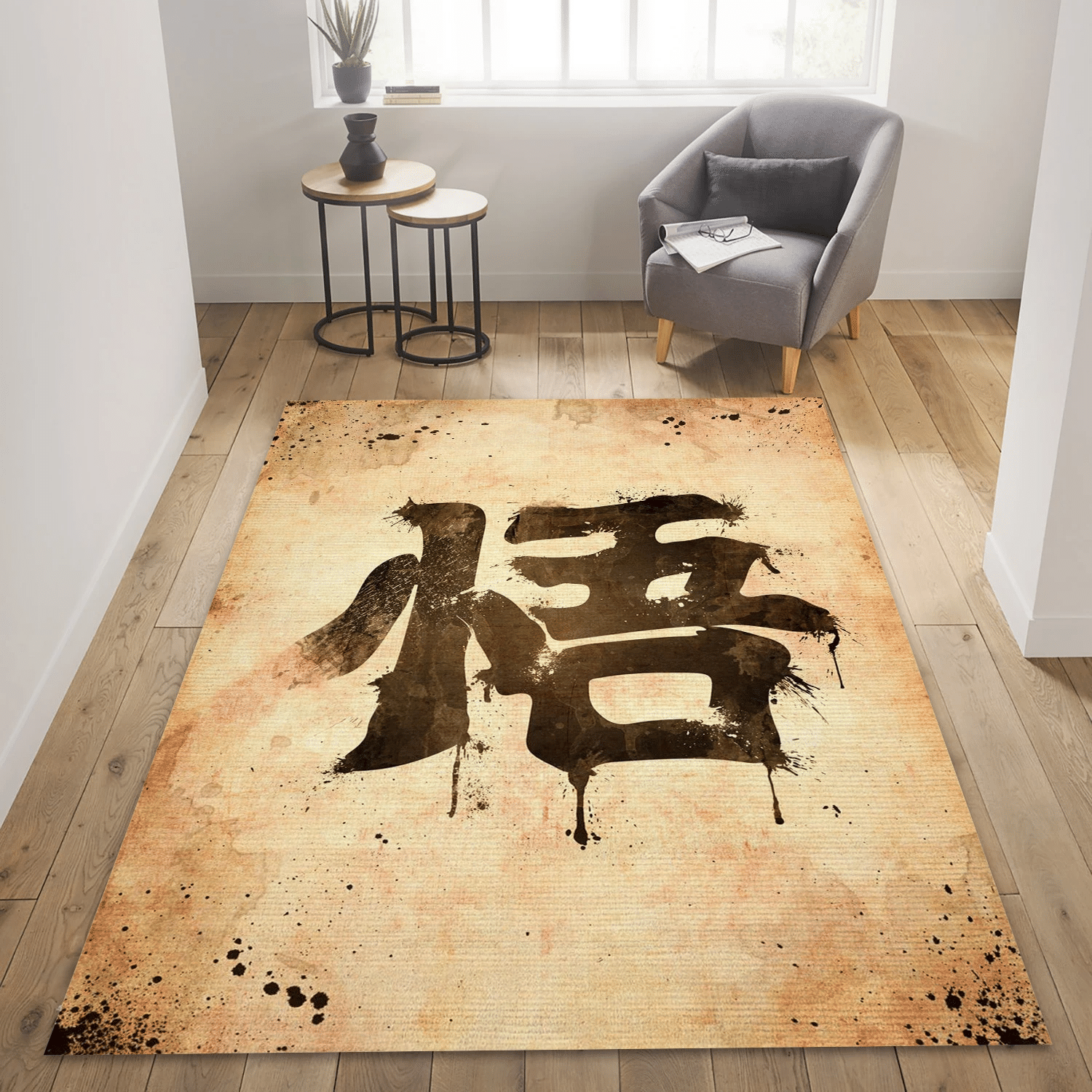 Go Kanji Light Area Rug Carpet, Bedroom Rug - Christmas Gift US Decor - Indoor Outdoor Rugs