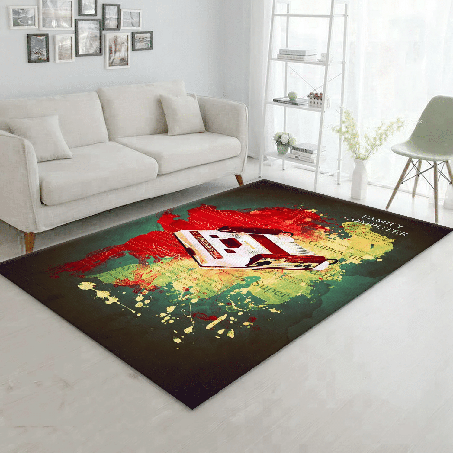 Family Computer Gaming Weapon Gaming Area Rug, Living Room Rug - Home Decor  Floor Decor - Indoor Outdoor Rugs