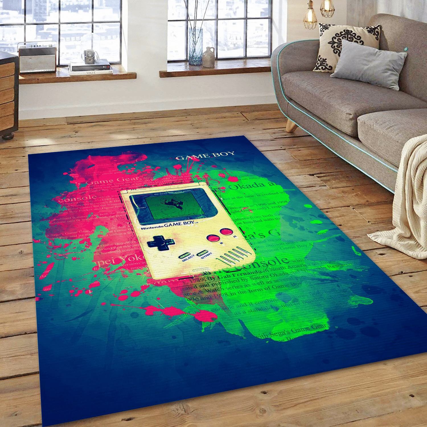 Game Boy Gaming Weapon Area Rug, Living Room Rug - Family Gift US Decor - Indoor Outdoor Rugs