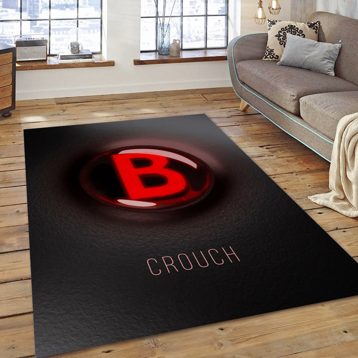 Xbox Button B Gaming Area Rug, Living Room Rug - Christmas Gift US Decor - Indoor Outdoor Rugs