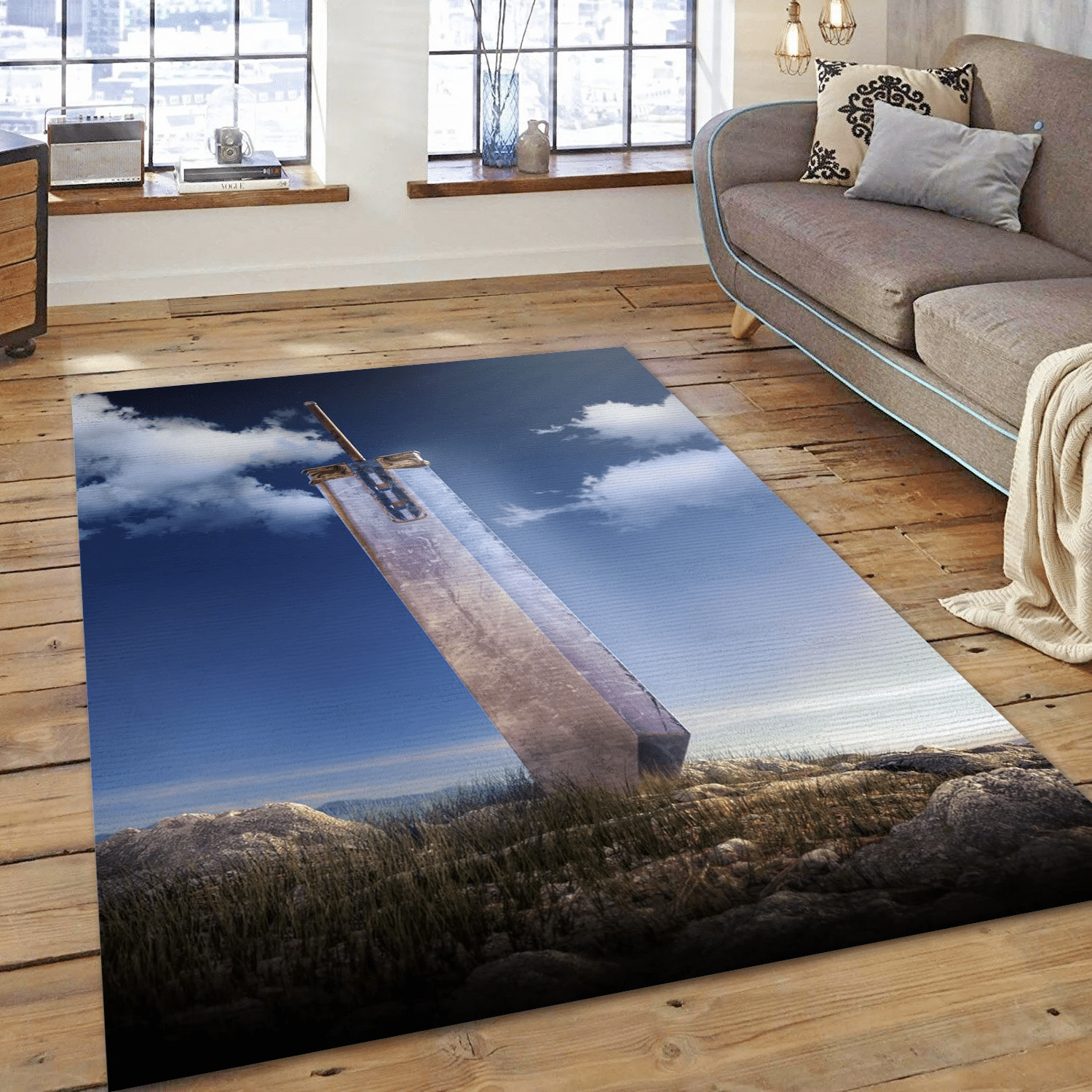 3d Buster Sword Day Edition Area Rug For Christmas, Bedroom Rug - US Gift Decor - Indoor Outdoor Rugs