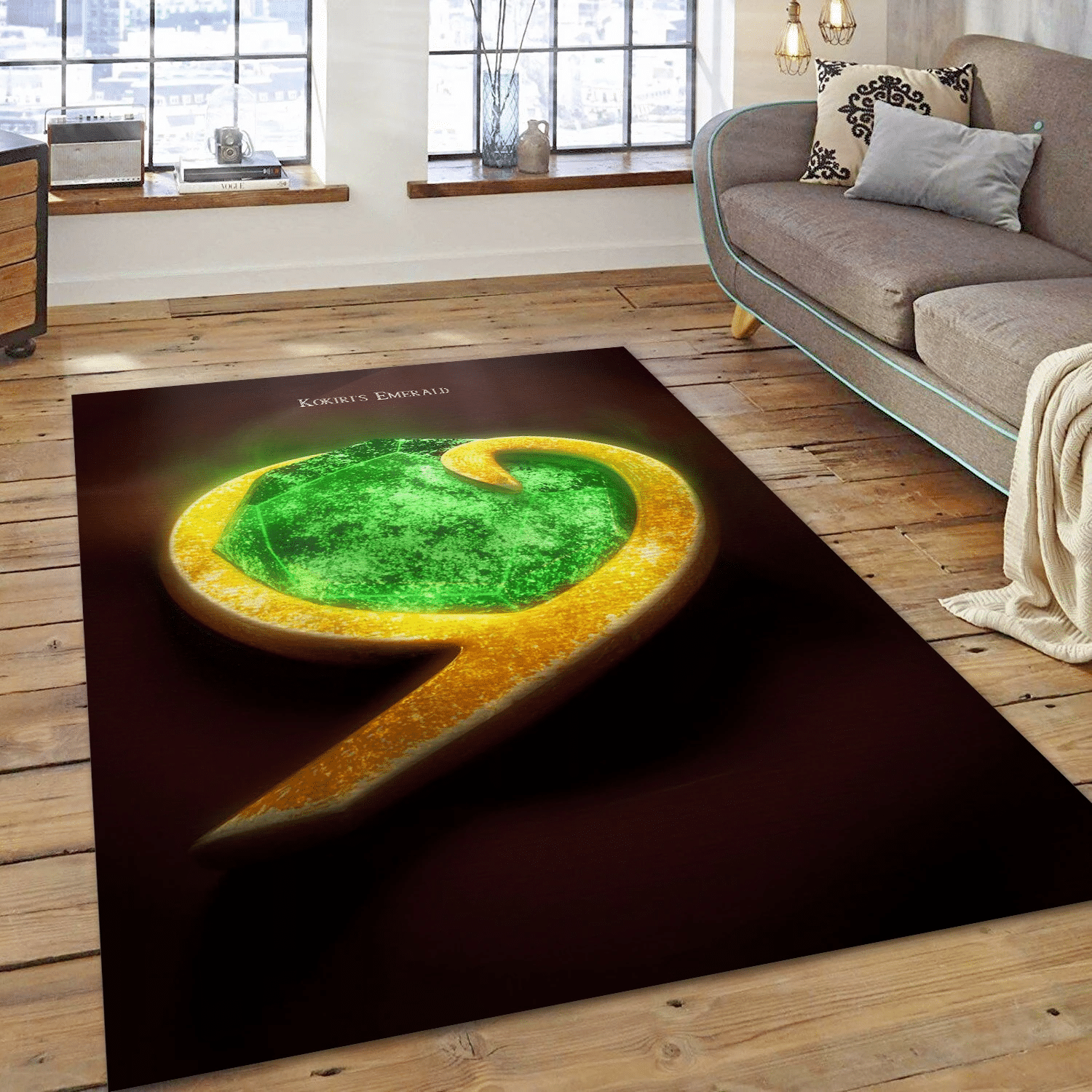 3d Kokiri S Emerald From Ocarina Of Time Gaming Area Rug, Living Room Rug - Christmas Gift US Decor - Indoor Outdoor Rugs