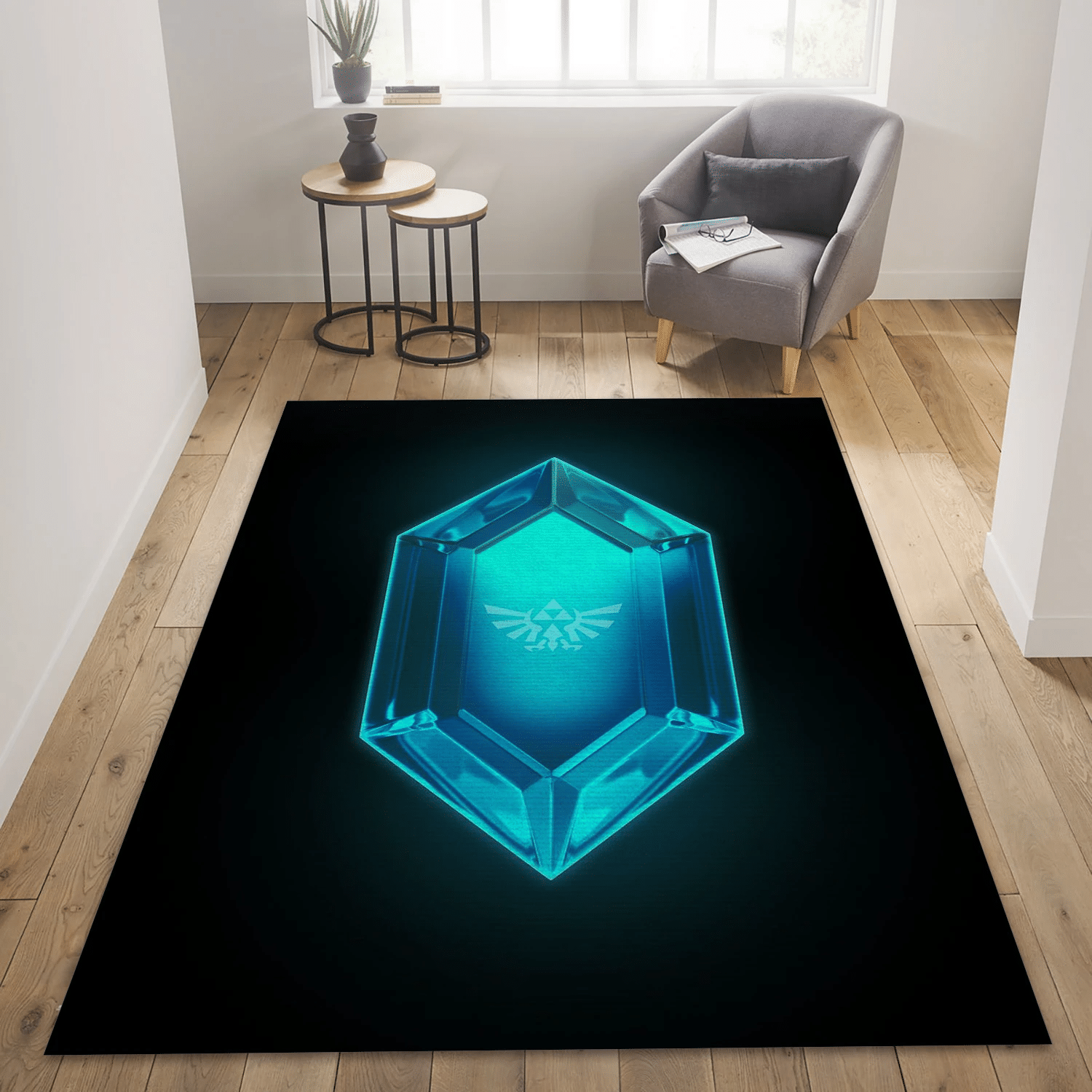 Blue Rupee Area Rug, Living Room Rug - Family Gift US Decor - Indoor Outdoor Rugs