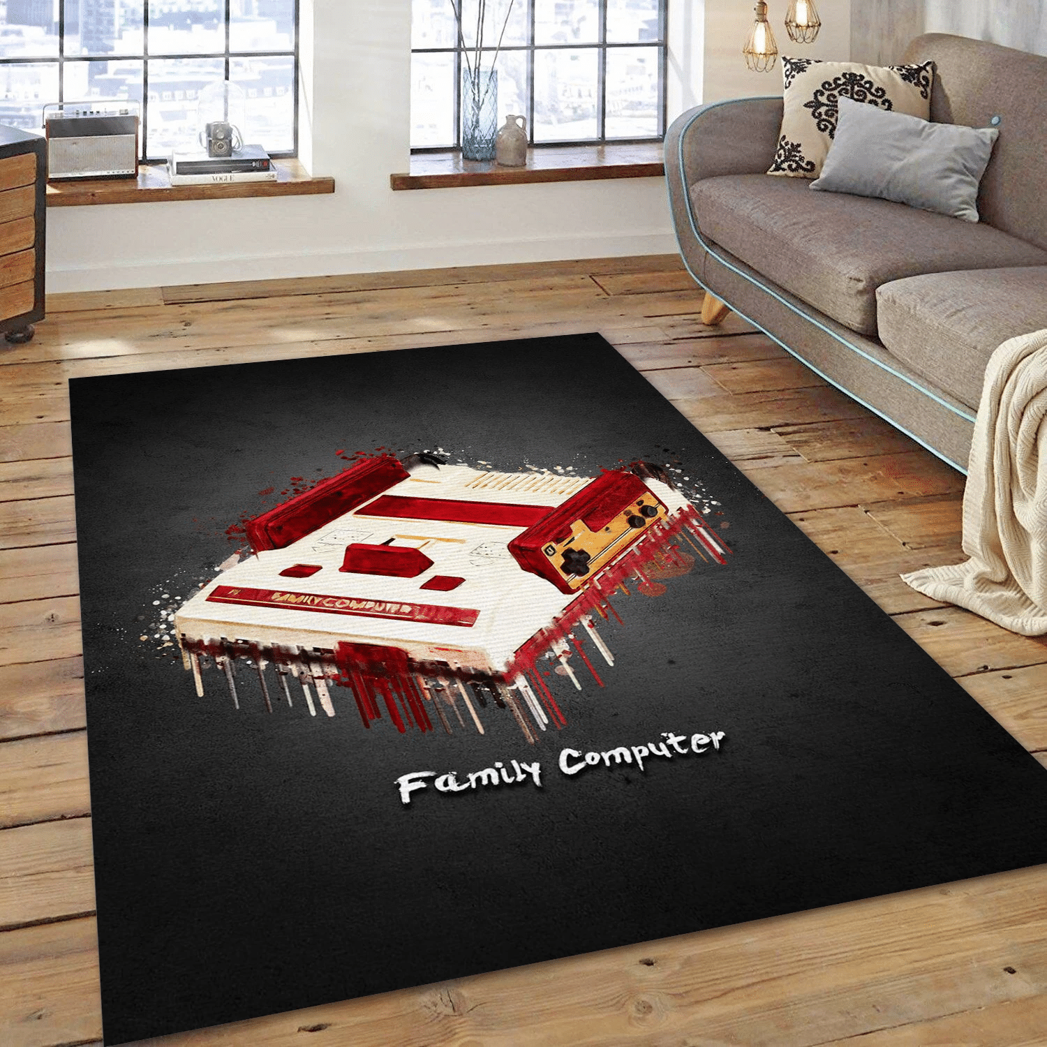 Family Computer Area Rug For Christmas, Living Room Rug - Home Decor  Floor Decor - Indoor Outdoor Rugs