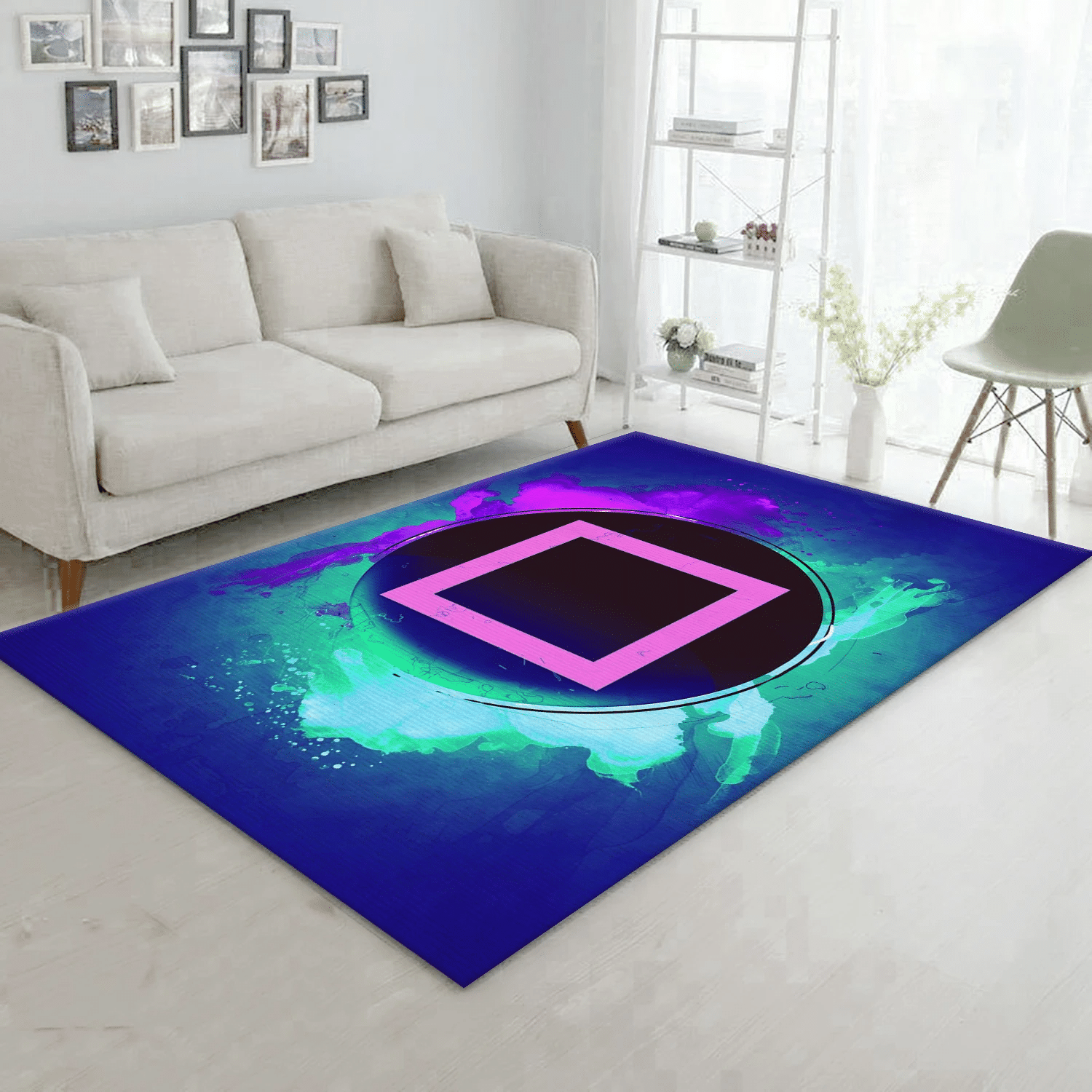 Square Button Area Rug Carpet, Living Room Rug - Home Decor  Floor Decor - Indoor Outdoor Rugs